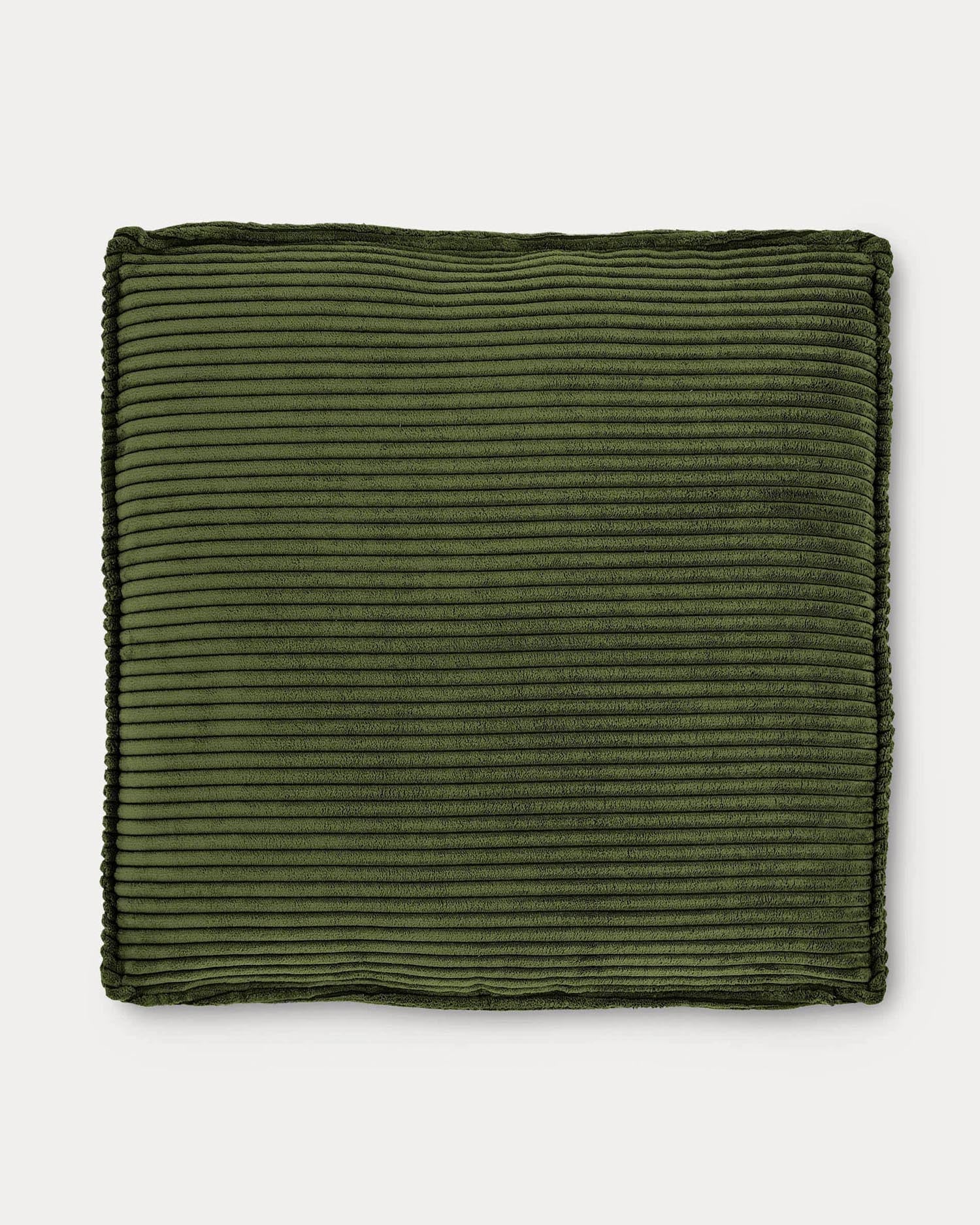 Kissen Blok mit dickem, grünen Cord 60 x 60 cm