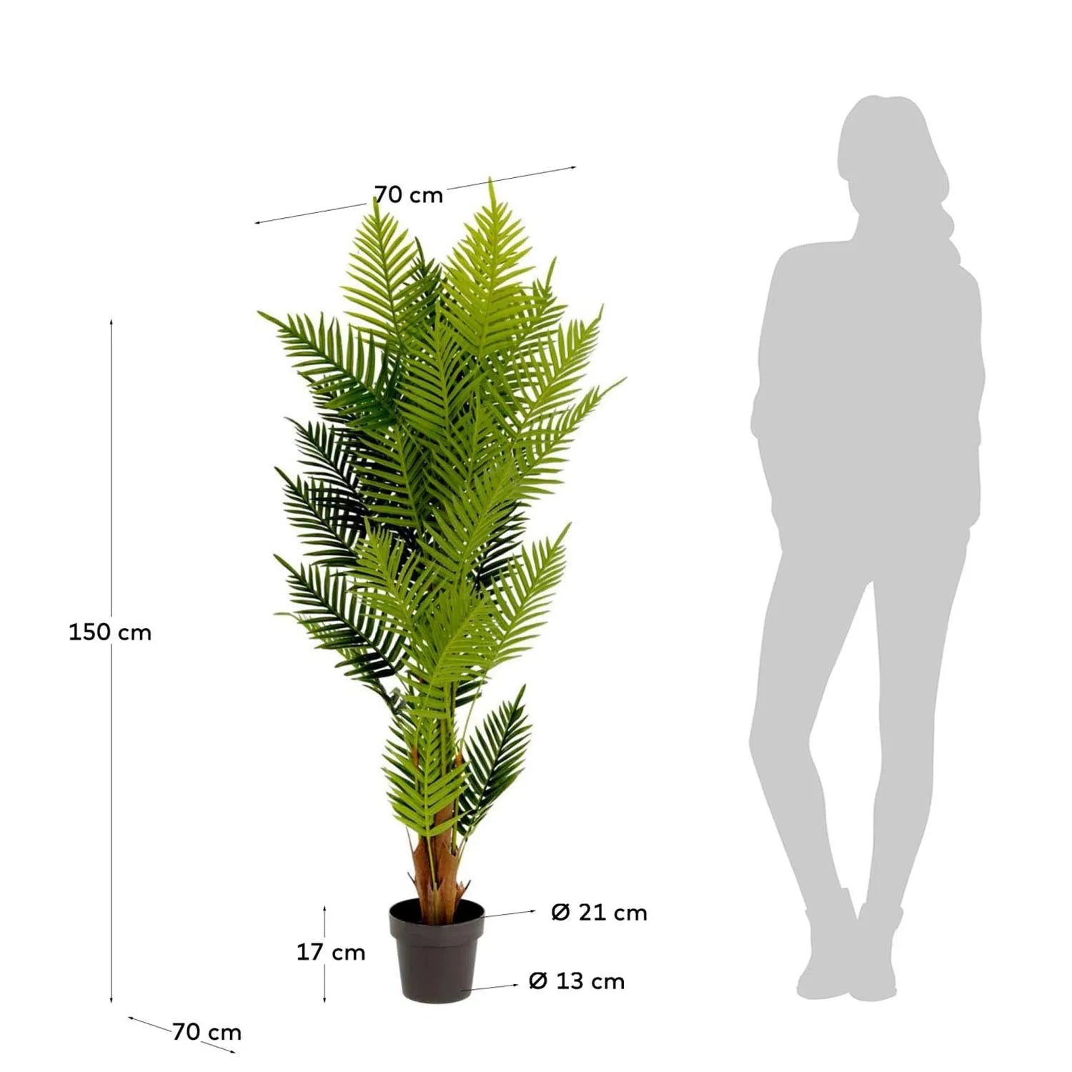 Kave Home Farnpalme 150 cm: Naturgetreue Eleganz für Ihr Zuhause.