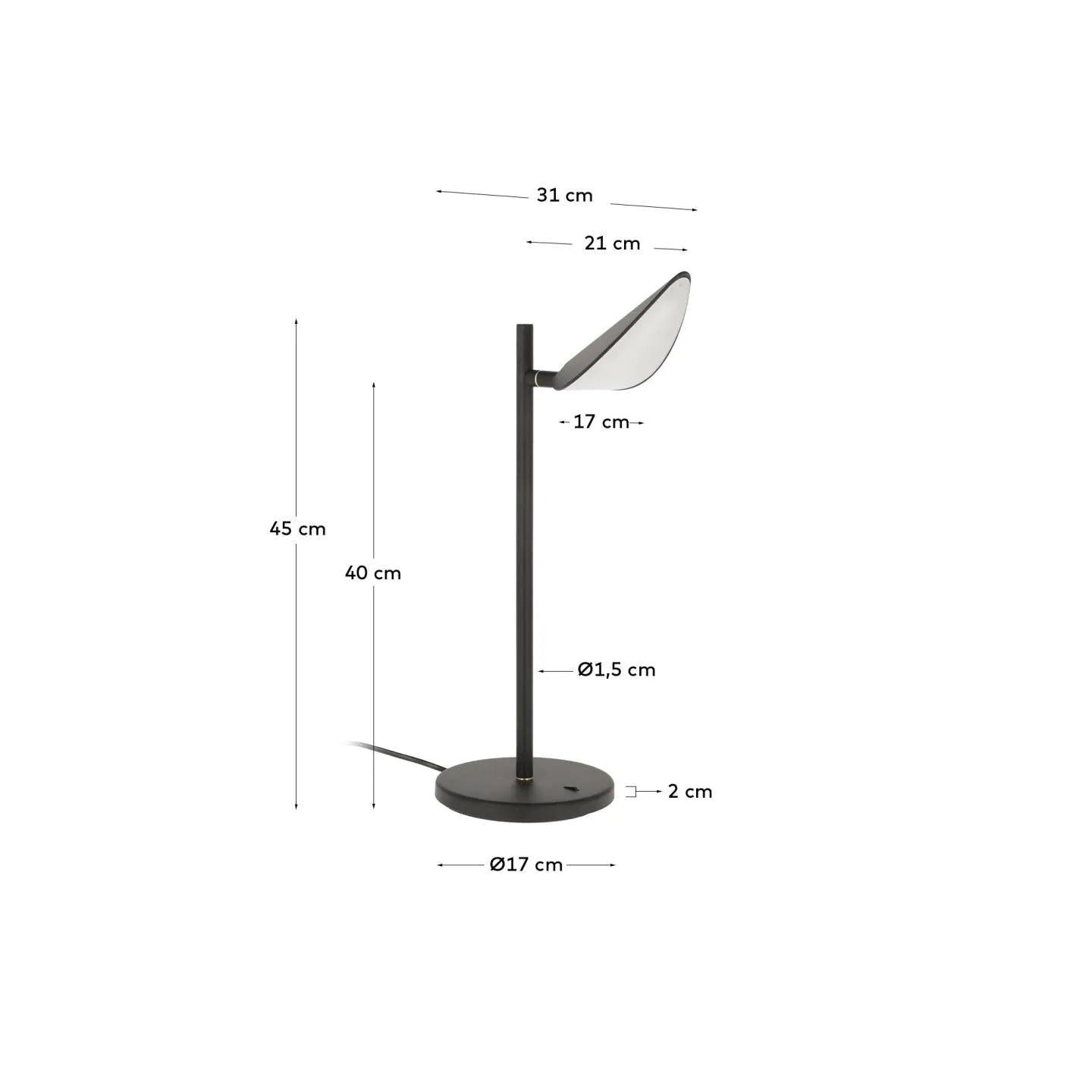 Die Veleira Tischlampe von Kave Home kombiniert modernes Design mit Funktionalität und sorgt für eine elegante Beleuchtung.