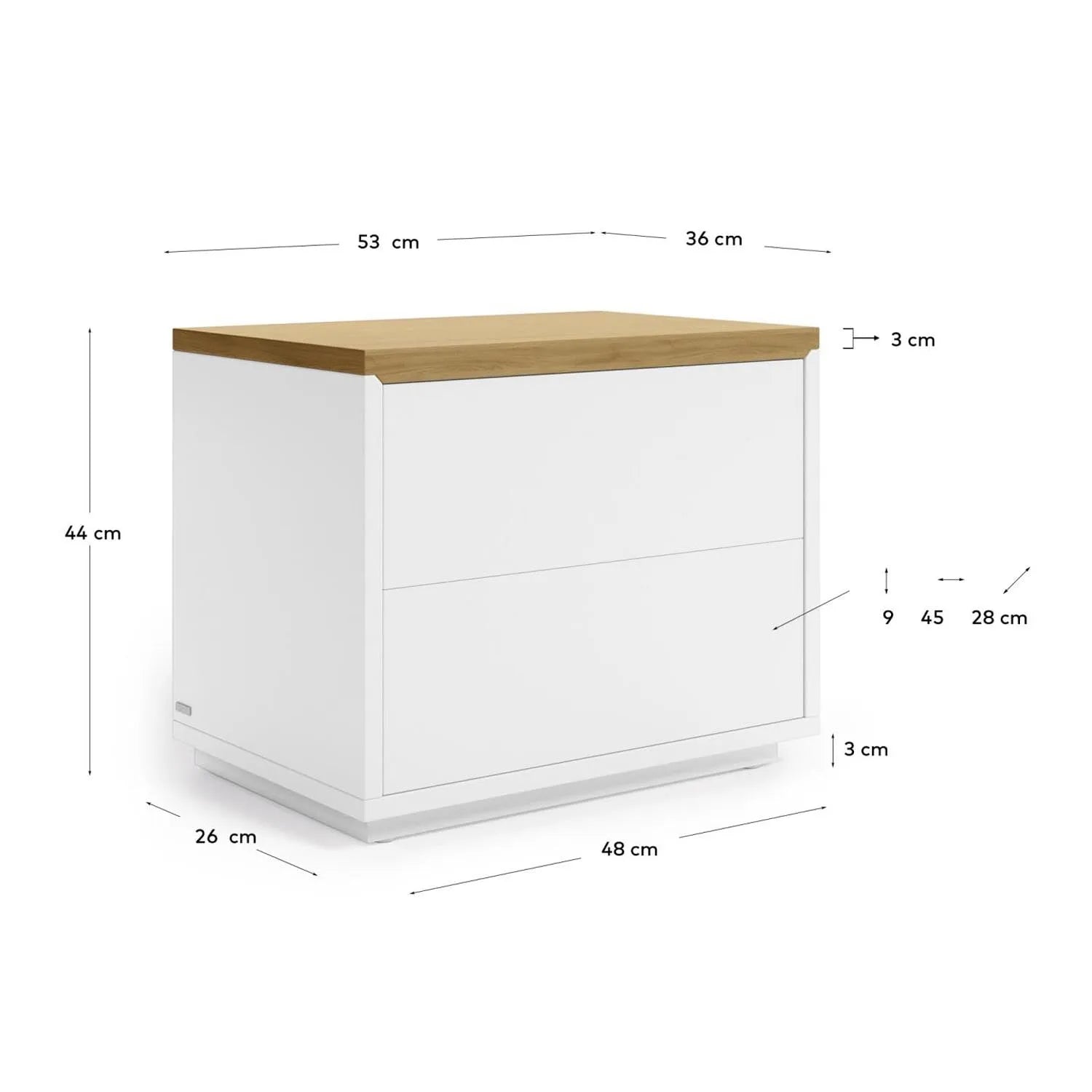 Eleganter Abilen Nachttisch von Kave Home für stilvolle Schlafzimmer.