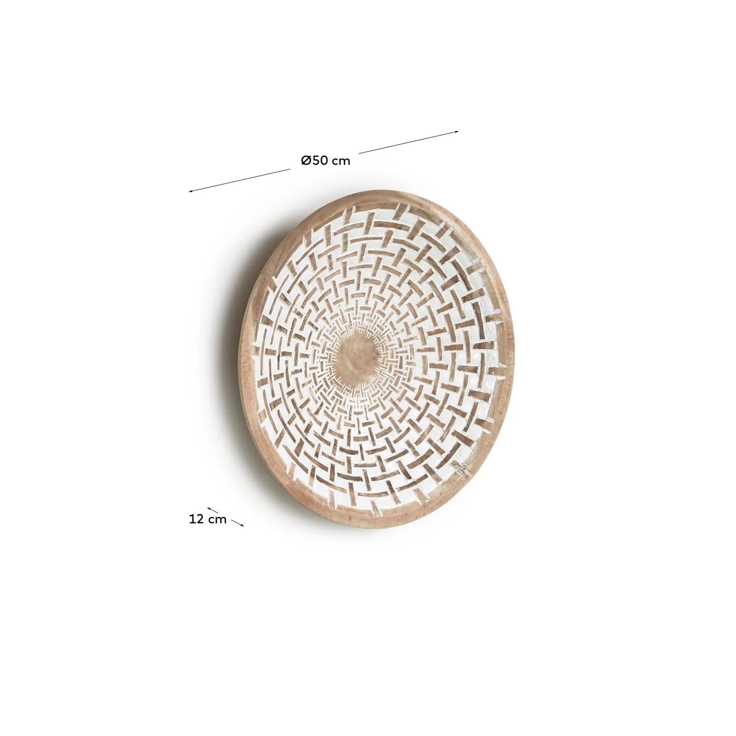 Die Mely Wanddeko aus Munggur-Holz und Glas vereint natürliche Eleganz mit modernem Design, ideal für stilvolle Akzente.