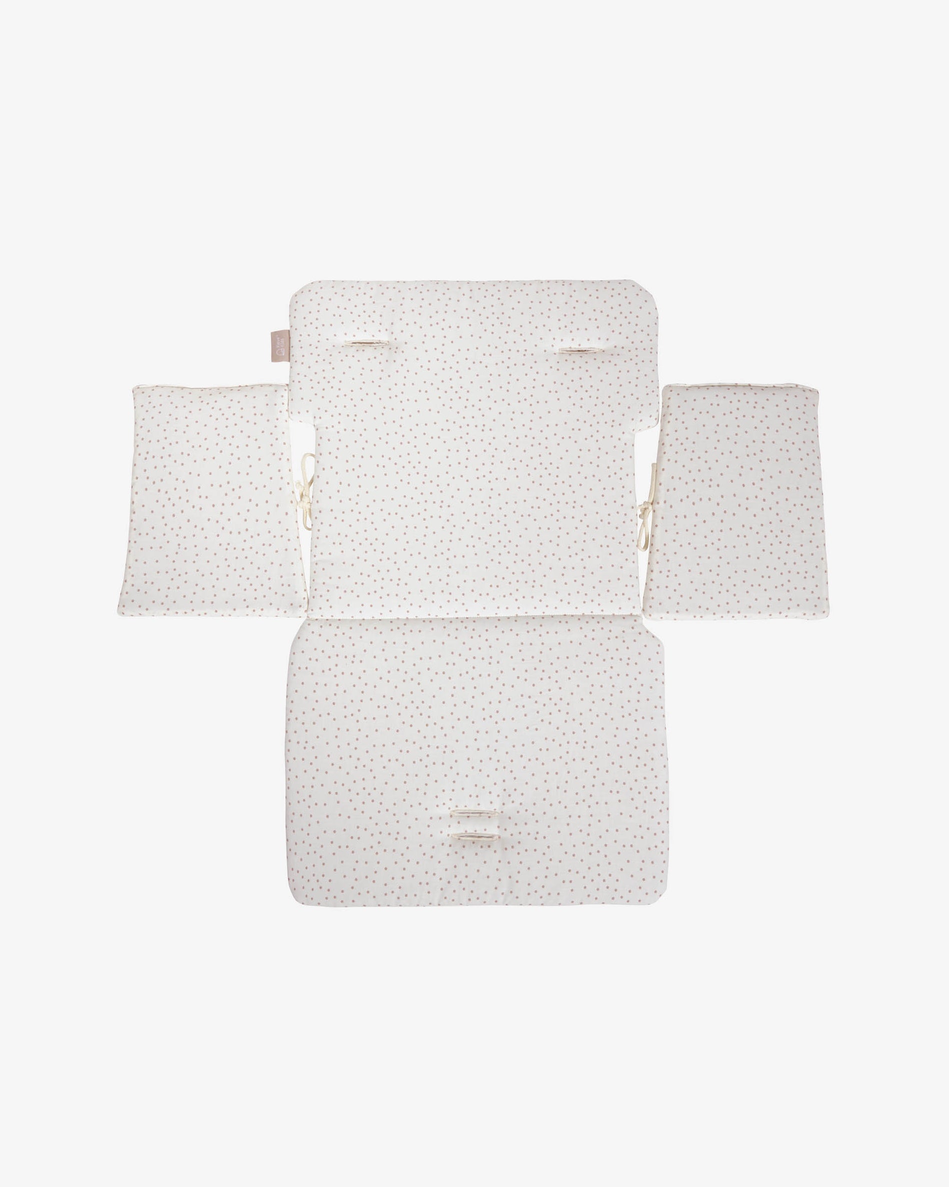 Nuun high chair cushion, 100% (GOTS) organic cotton, pink dots