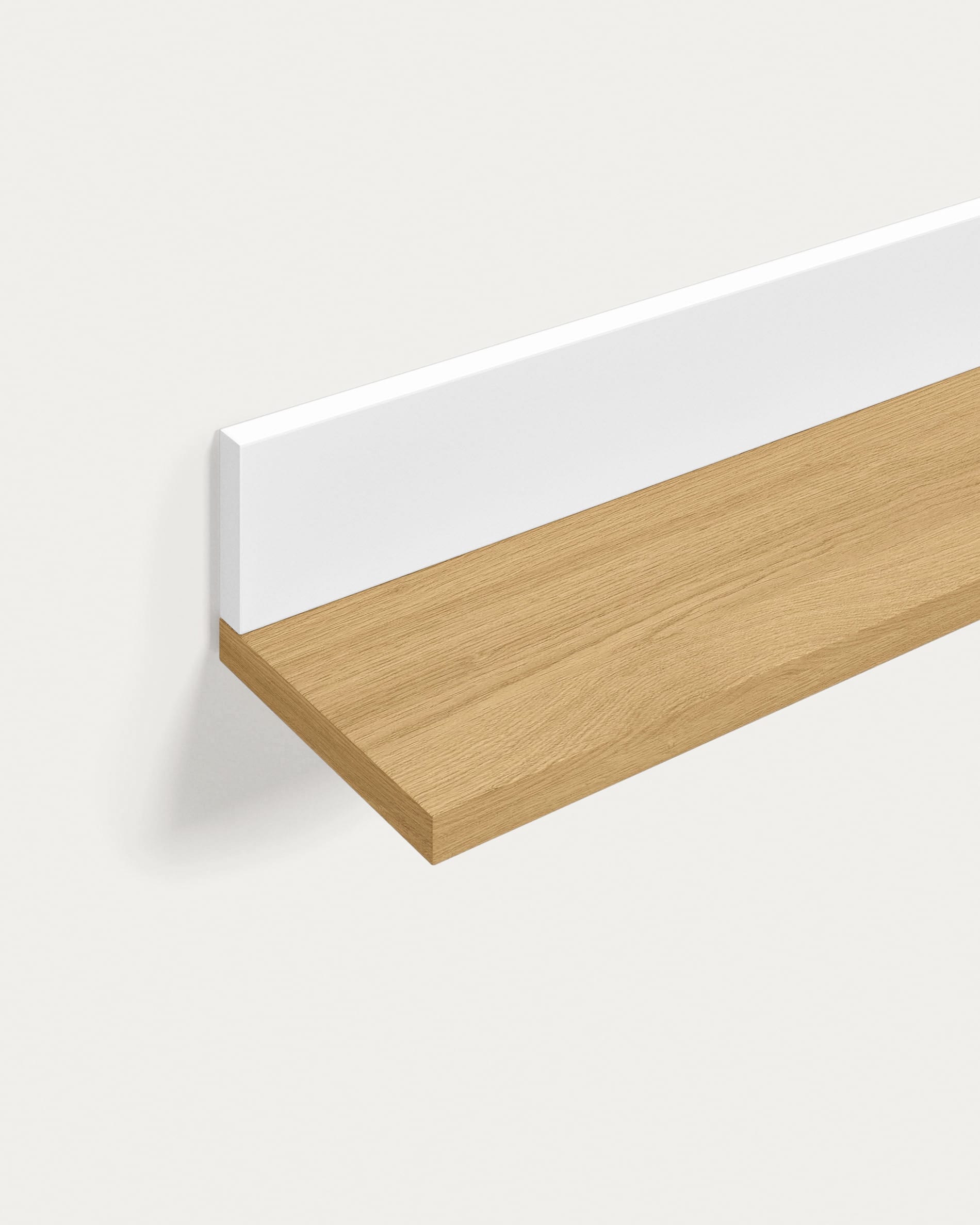 Abilen Wandregal 80x15 cm, weiß lackiertes Eichenfurnier, FSC 100%, Kave Home – modernes Design, nachhaltig und elegant.