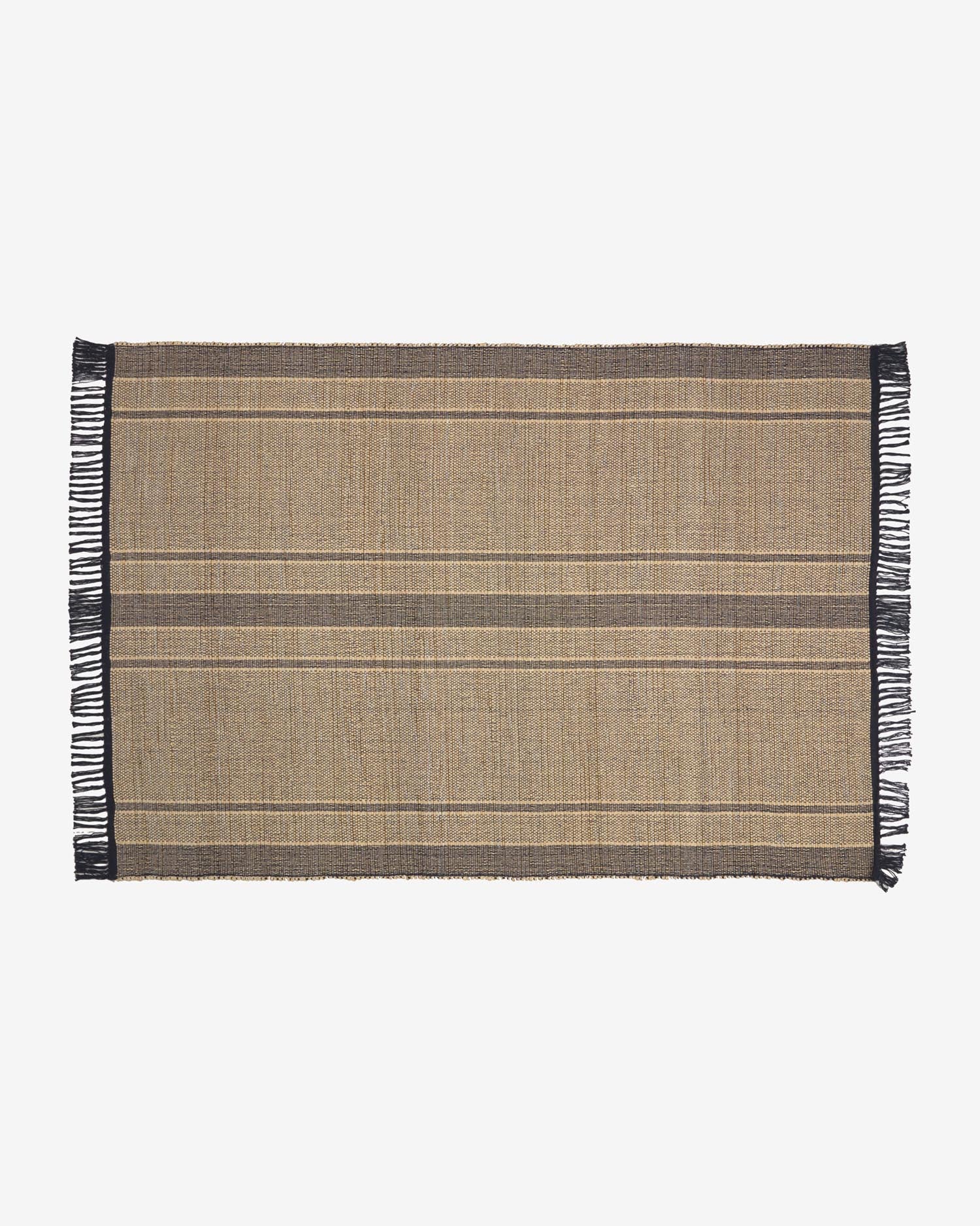 Eleganter Brunilda Teppich in Schwarz und Braun, 160x230 cm, aus langlebigen Naturfasern. Modern, pflegeleicht, umweltfreundlich.