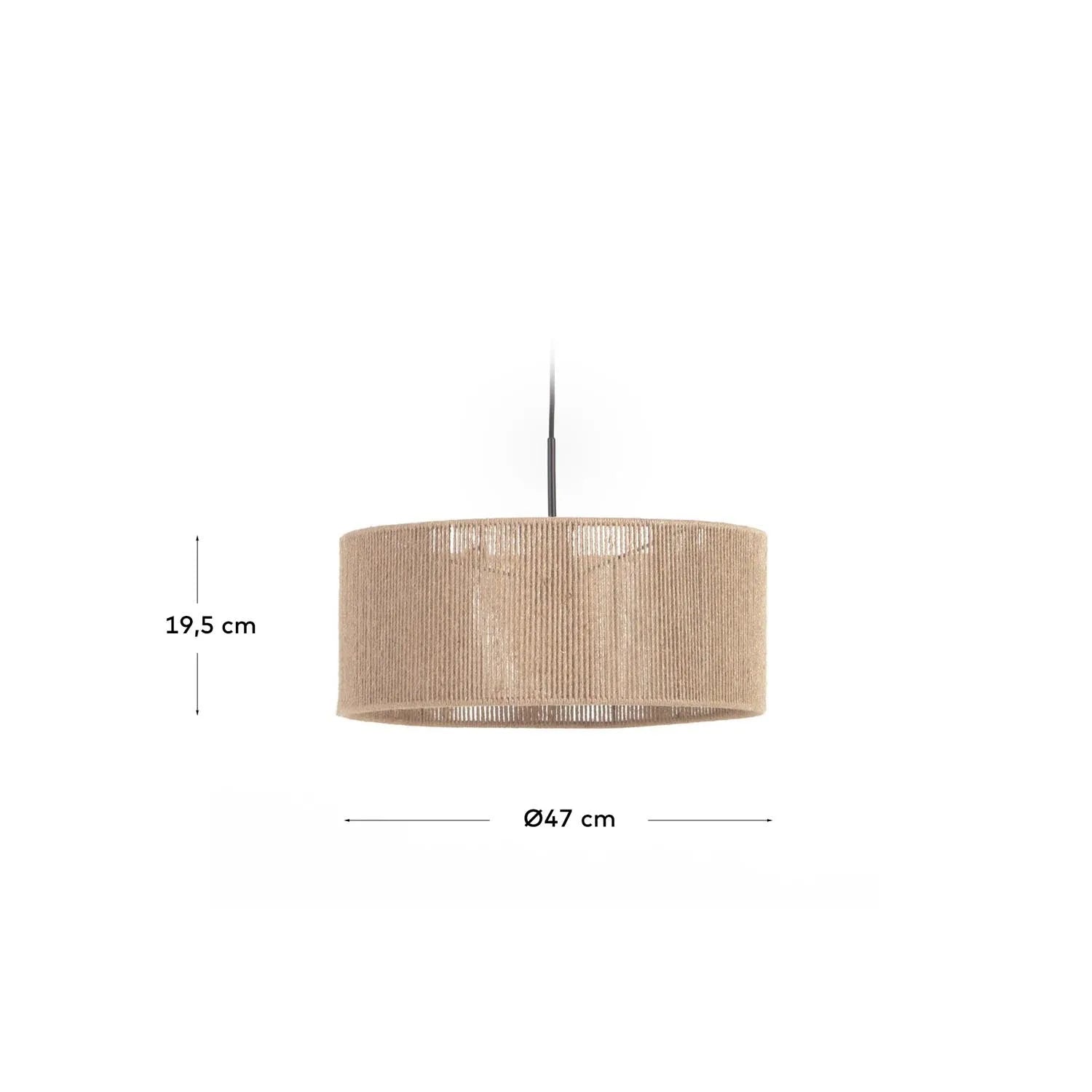 Eleganter Jute-Lampenschirm Crista Ø 47 cm für stilvolle Beleuchtung.