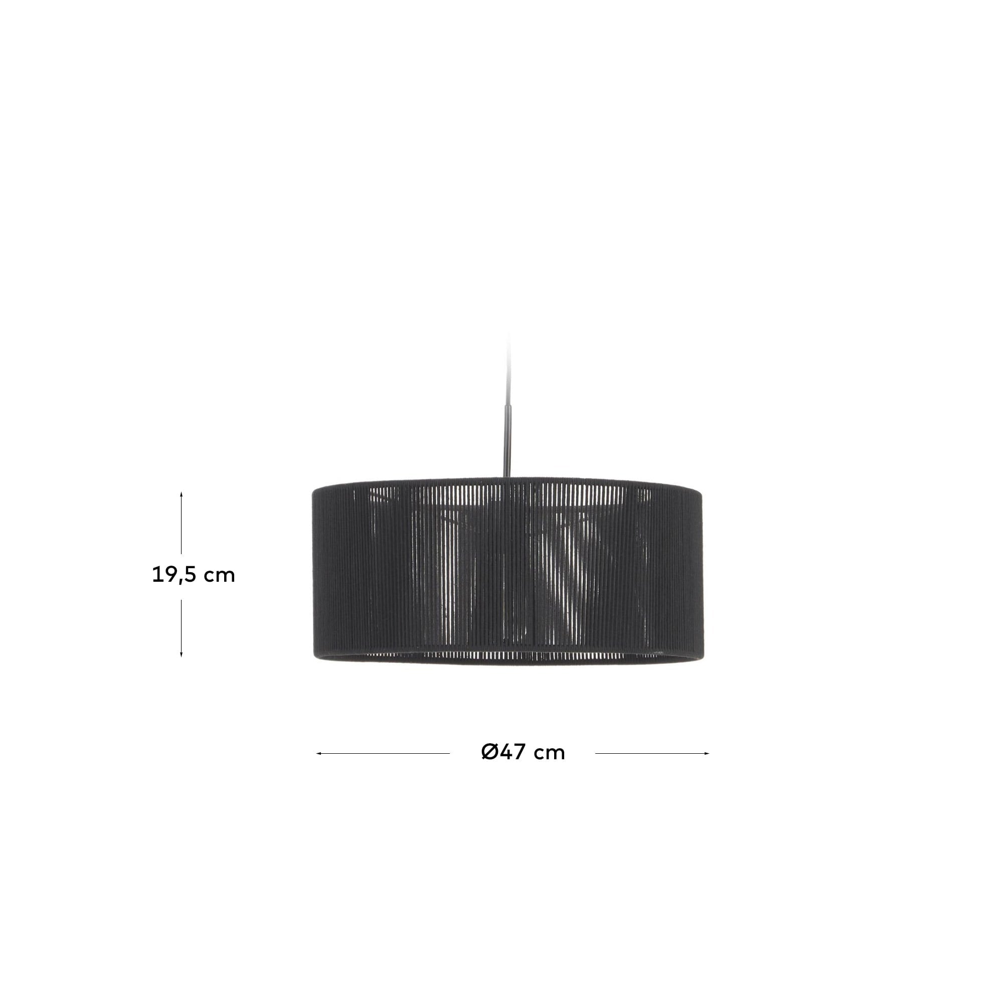 Schwarzer Cantia Lampenschirm aus Baumwolle, Ø 47 cm. Perfekt für einladendes Licht und stilvolle Akzente in Ihrem Zuhause.
