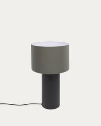 Domicina Tischlampe aus Metall schwarz und grau