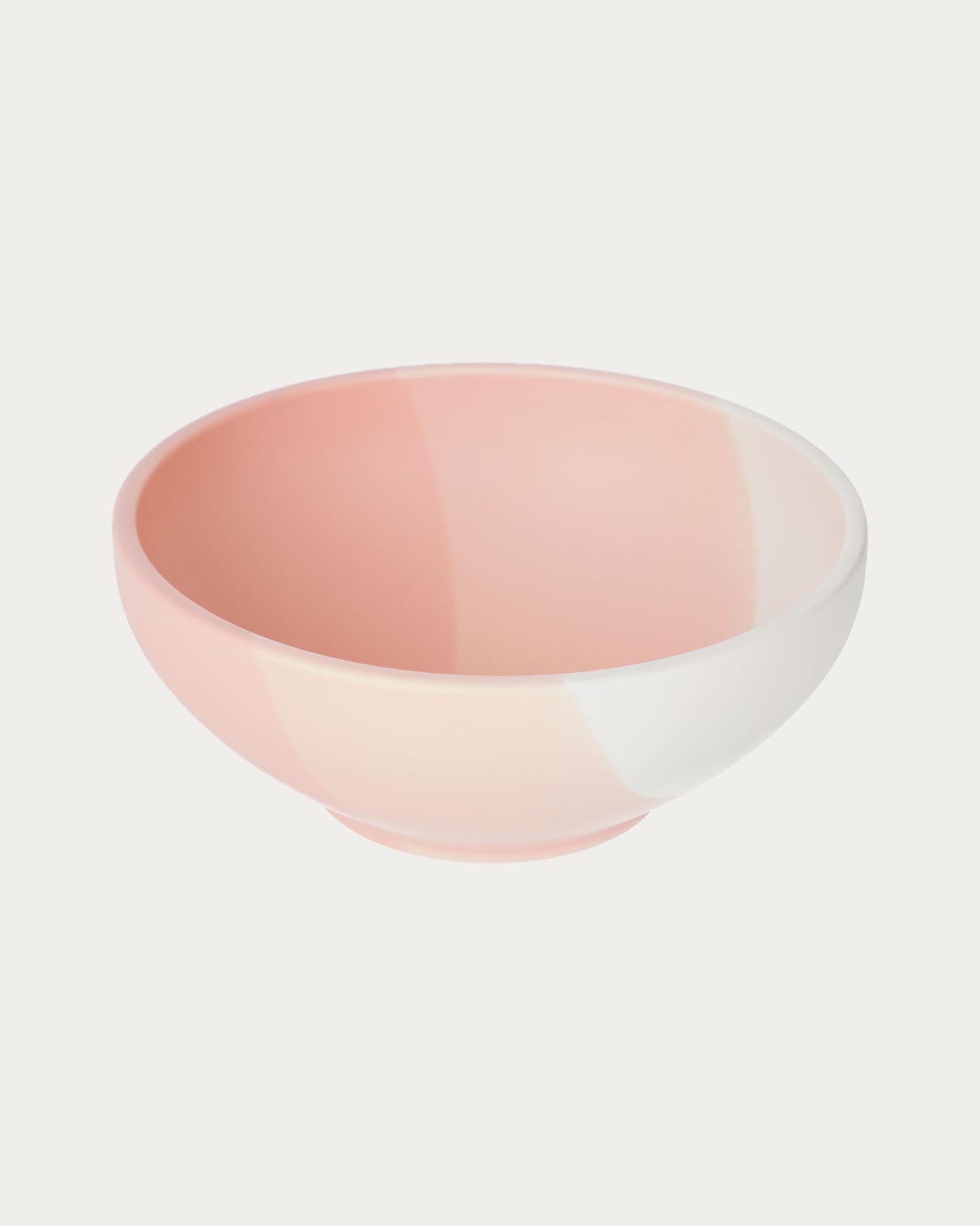 Die Sayuri Schale von Kave Home: Elegantes Porzellan in Rosa und Weiss, stilvoll und langlebig, ideal für jeden Tisch.