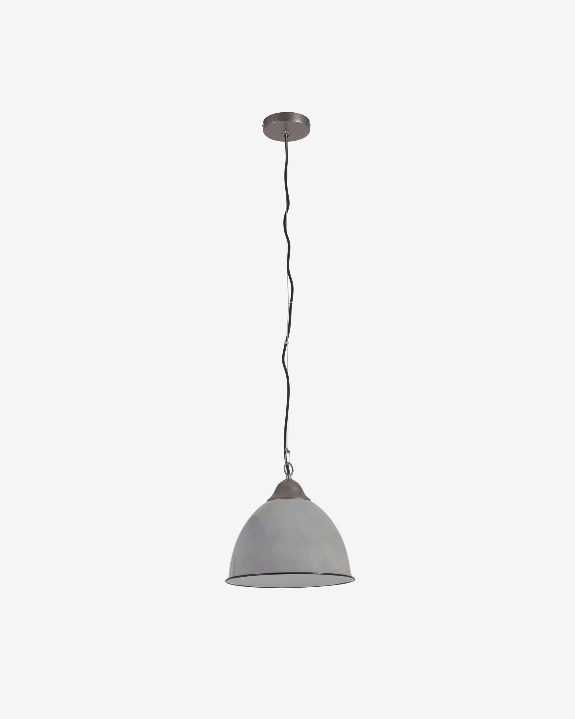 Moderne Deckenlampe aus Metall mit stilvollem grauem Finish, ideal für zeitgemäße Wohnräume. Hochwertiges Design von Kave Home.