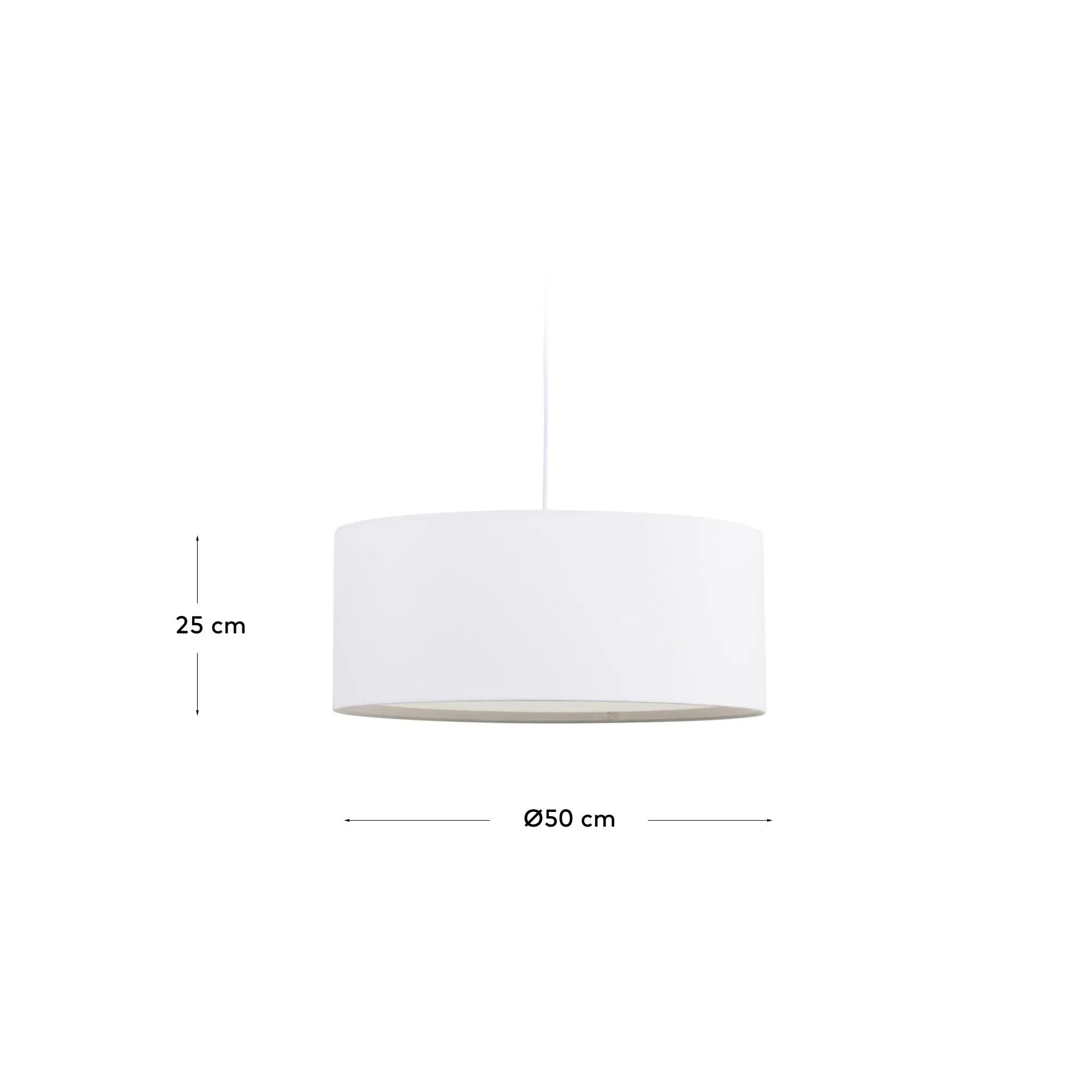 Eleganter weißer Lampenschirm Ø 50 cm, gleichmäßige Lichtverteilung, passt zu jedem Stil, pflegeleicht und dekorativ.