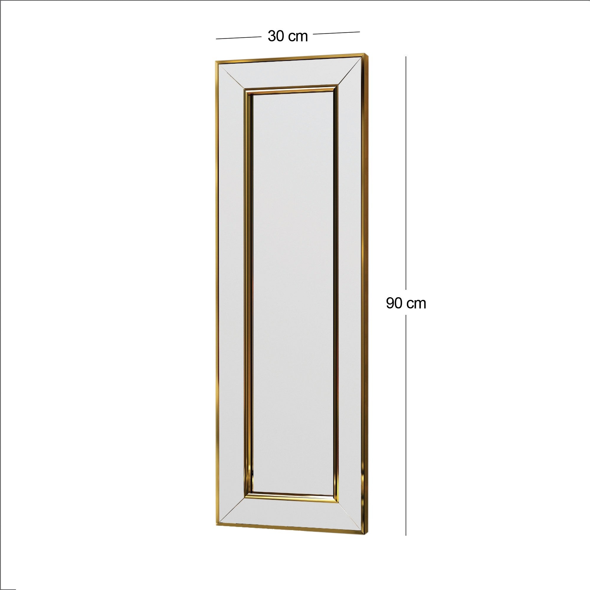 Carlos - Gold in Gold präsentiert im Onlineshop von KAQTU Design AG. Spiegel ist von Hanah Home