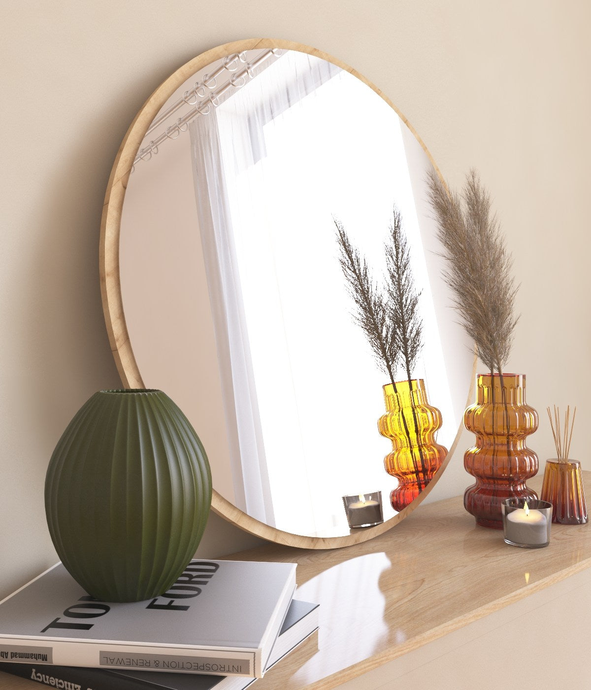 Ozze Spiegel - Natürlich in Natürlich präsentiert im Onlineshop von KAQTU Design AG. Wandspiegel ist von Hanah Home