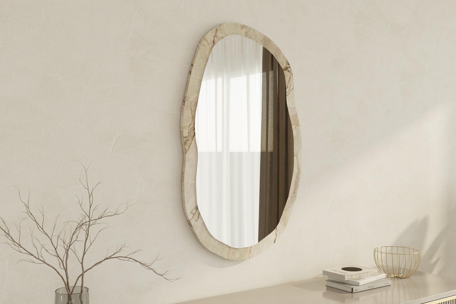 Lossa in Ephesus Marmor präsentiert im Onlineshop von KAQTU Design AG. Spiegel ist von Hanah Home