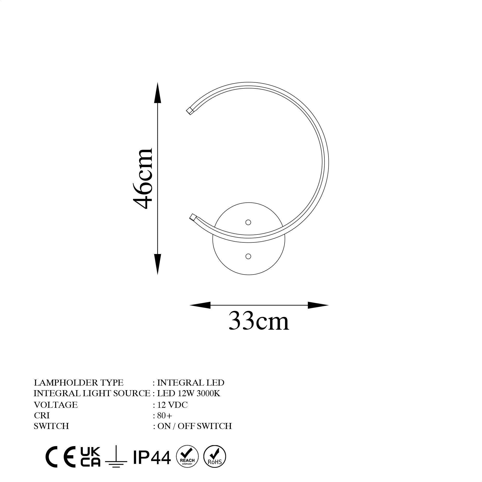 Moon - 13328 in Schwarz präsentiert im Onlineshop von KAQTU Design AG. Wandleuchte ist von Opviq