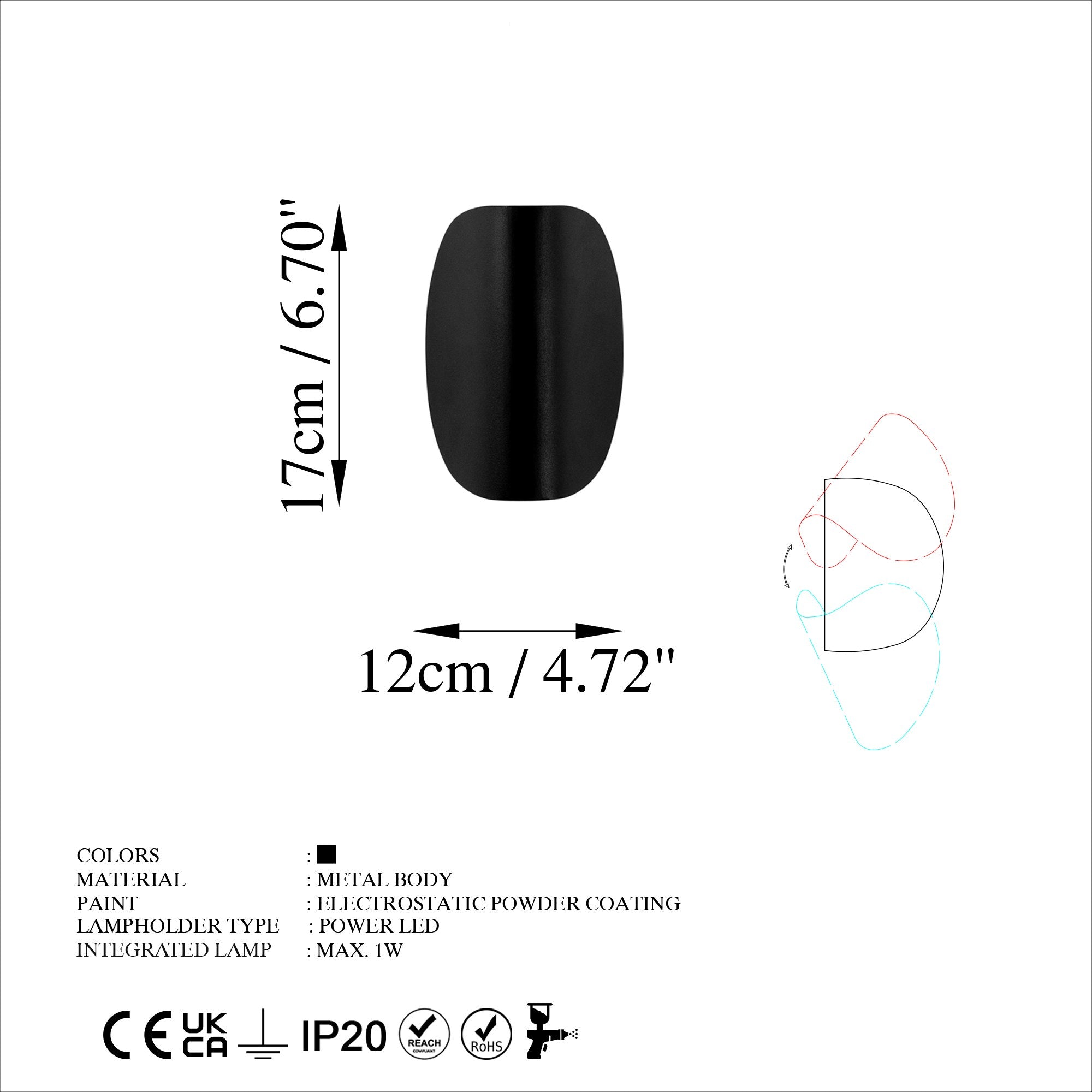 Heybe - 13623 in Schwarz präsentiert im Onlineshop von KAQTU Design AG. Wandleuchte ist von Opviq