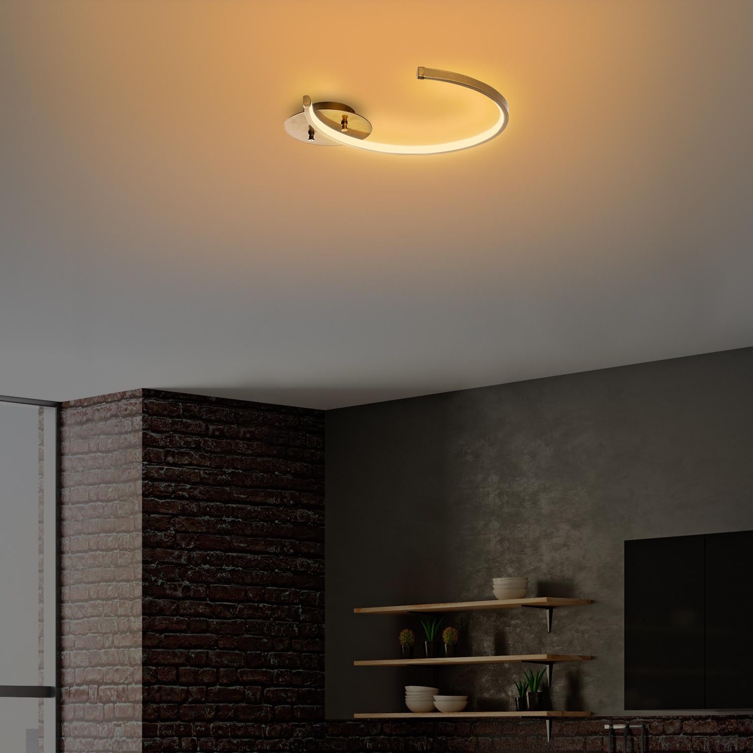 Moon - 13326 in Gold präsentiert im Onlineshop von KAQTU Design AG. Deckenleuchte ist von Opviq