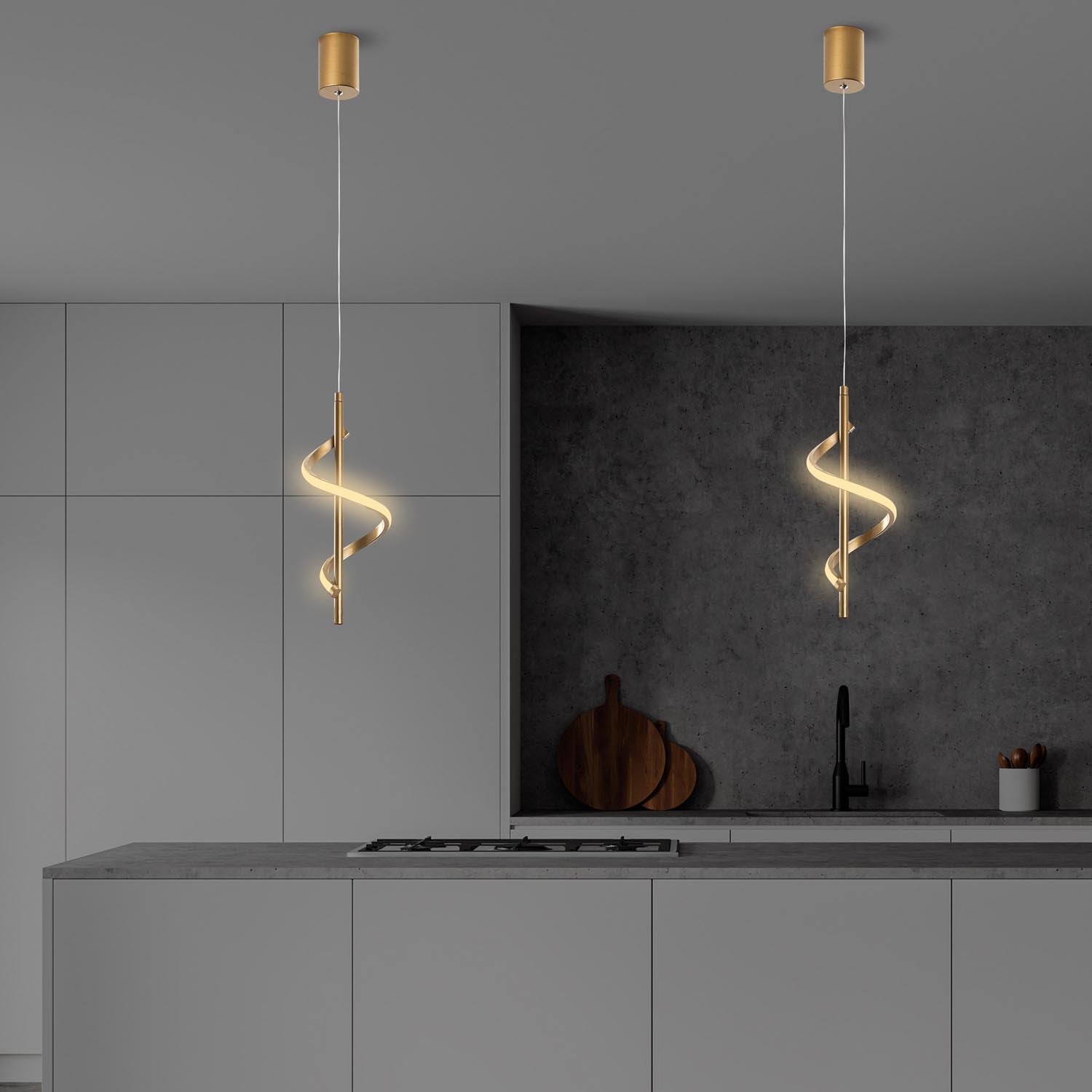 Lıkma - 13519 in Gold präsentiert im Onlineshop von KAQTU Design AG. Pendelleuchte ist von Opviq