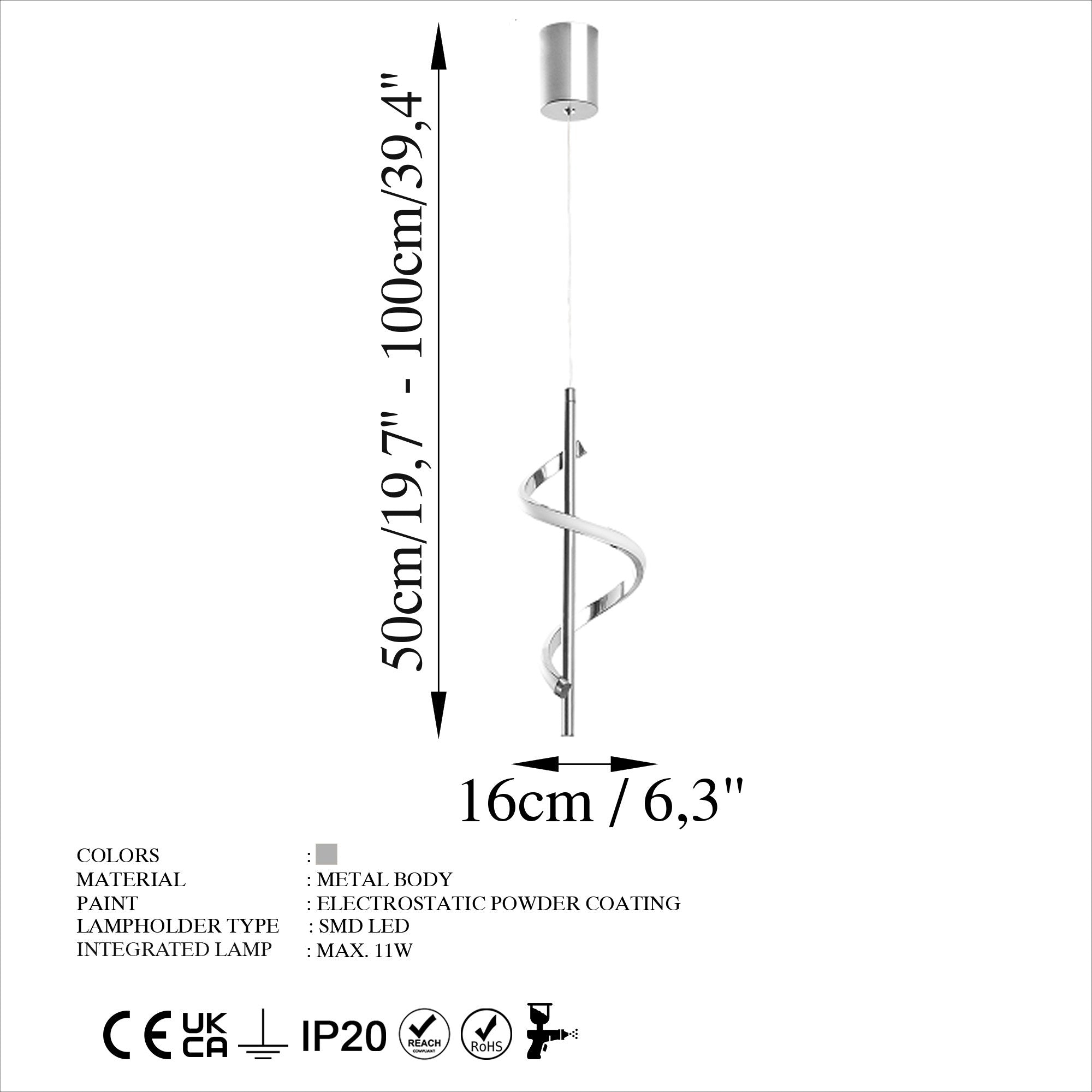 Lıkma - 13521 in Chrome präsentiert im Onlineshop von KAQTU Design AG. Pendelleuchte ist von Opviq