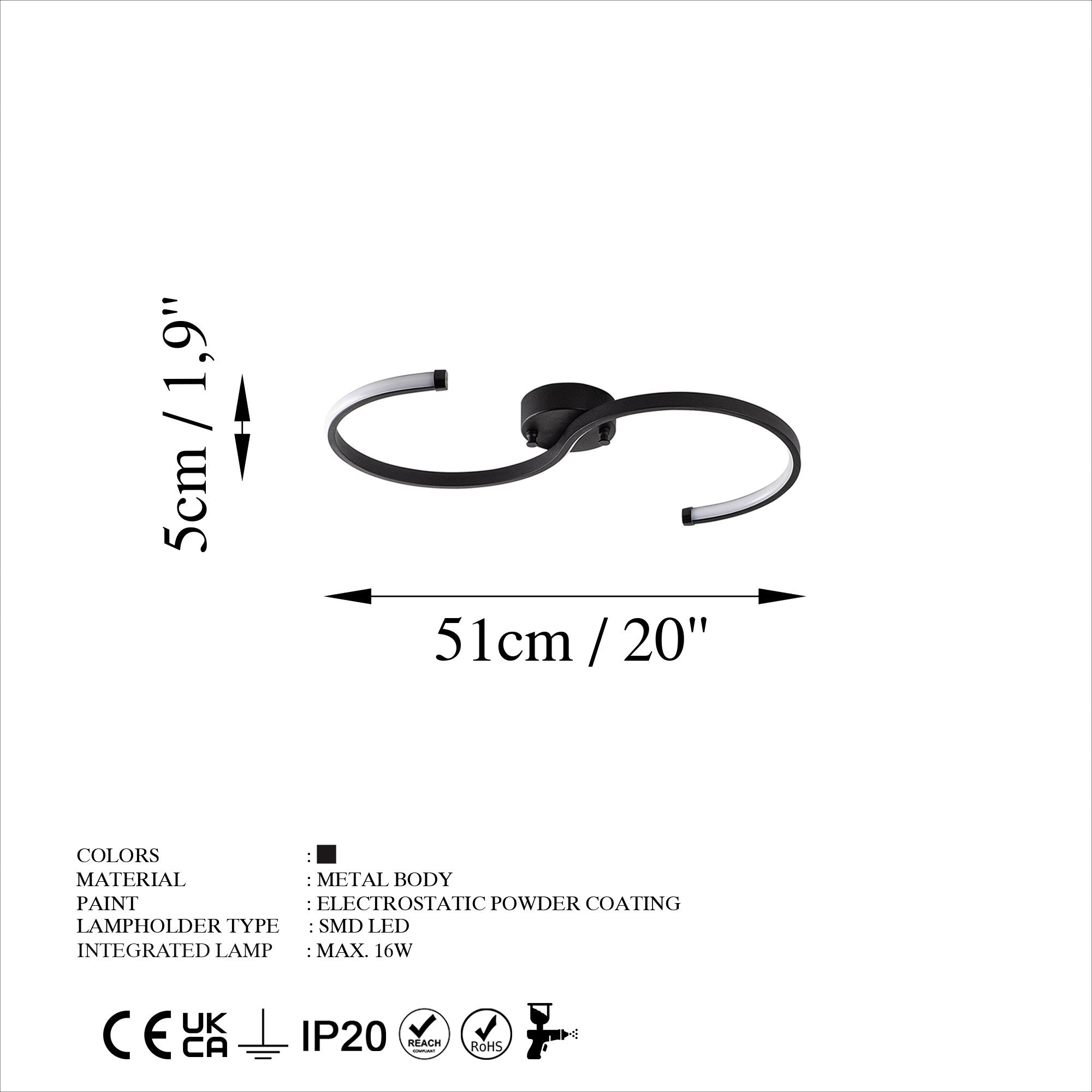 Es - 13583 in Schwarz präsentiert im Onlineshop von KAQTU Design AG. Deckenleuchte ist von Opviq