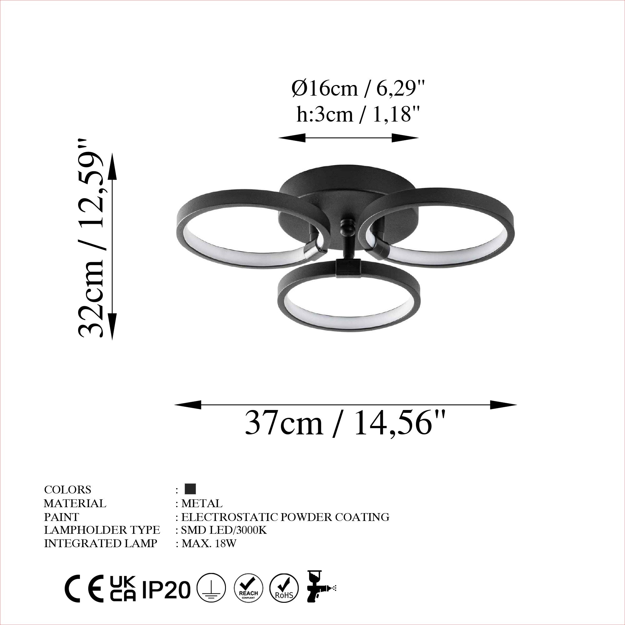 Halka-13310 in Schwarz präsentiert im Onlineshop von KAQTU Design AG. Deckenleuchte ist von Opviq