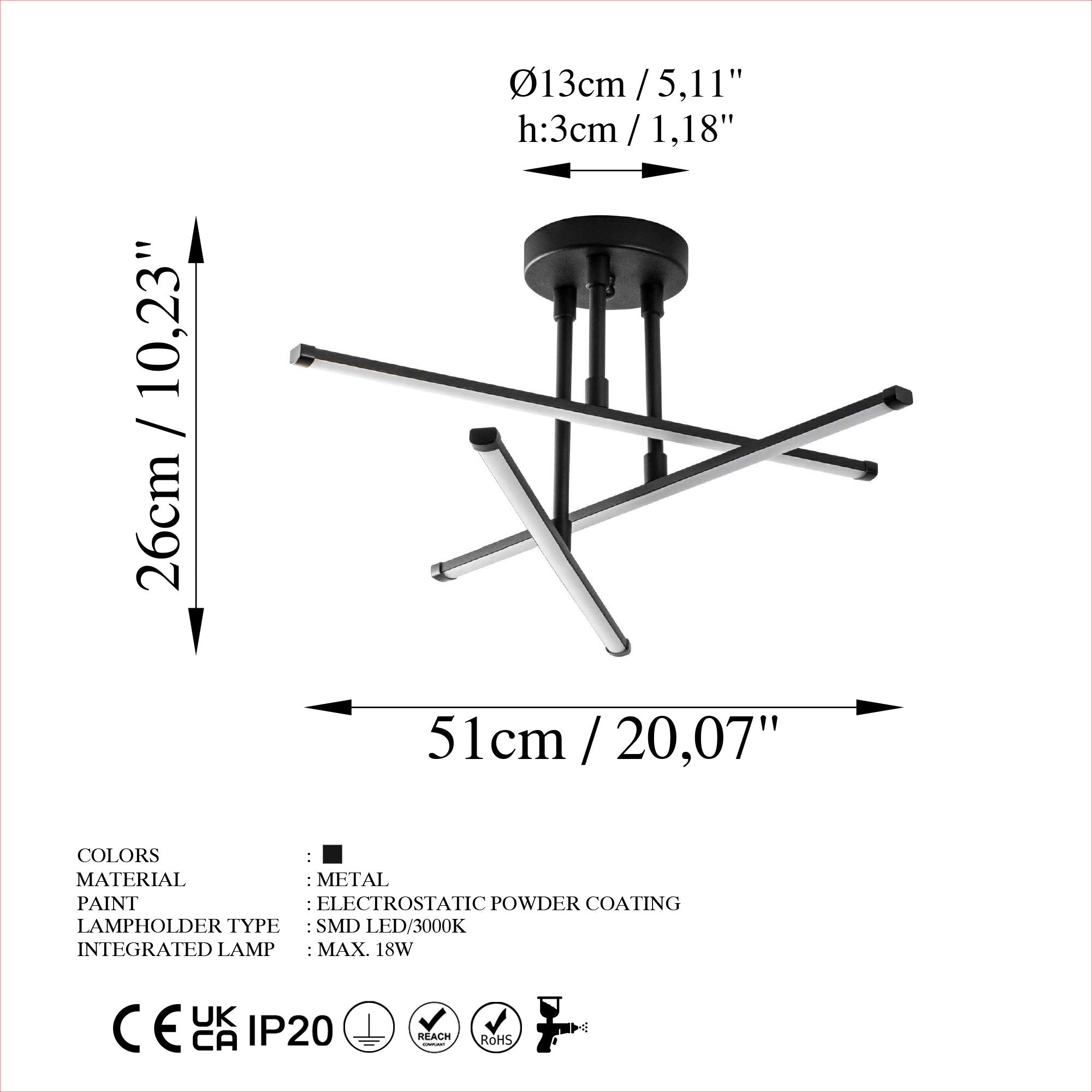 Ledflower-13649 in Schwarz präsentiert im Onlineshop von KAQTU Design AG. Deckenleuchte ist von Opviq