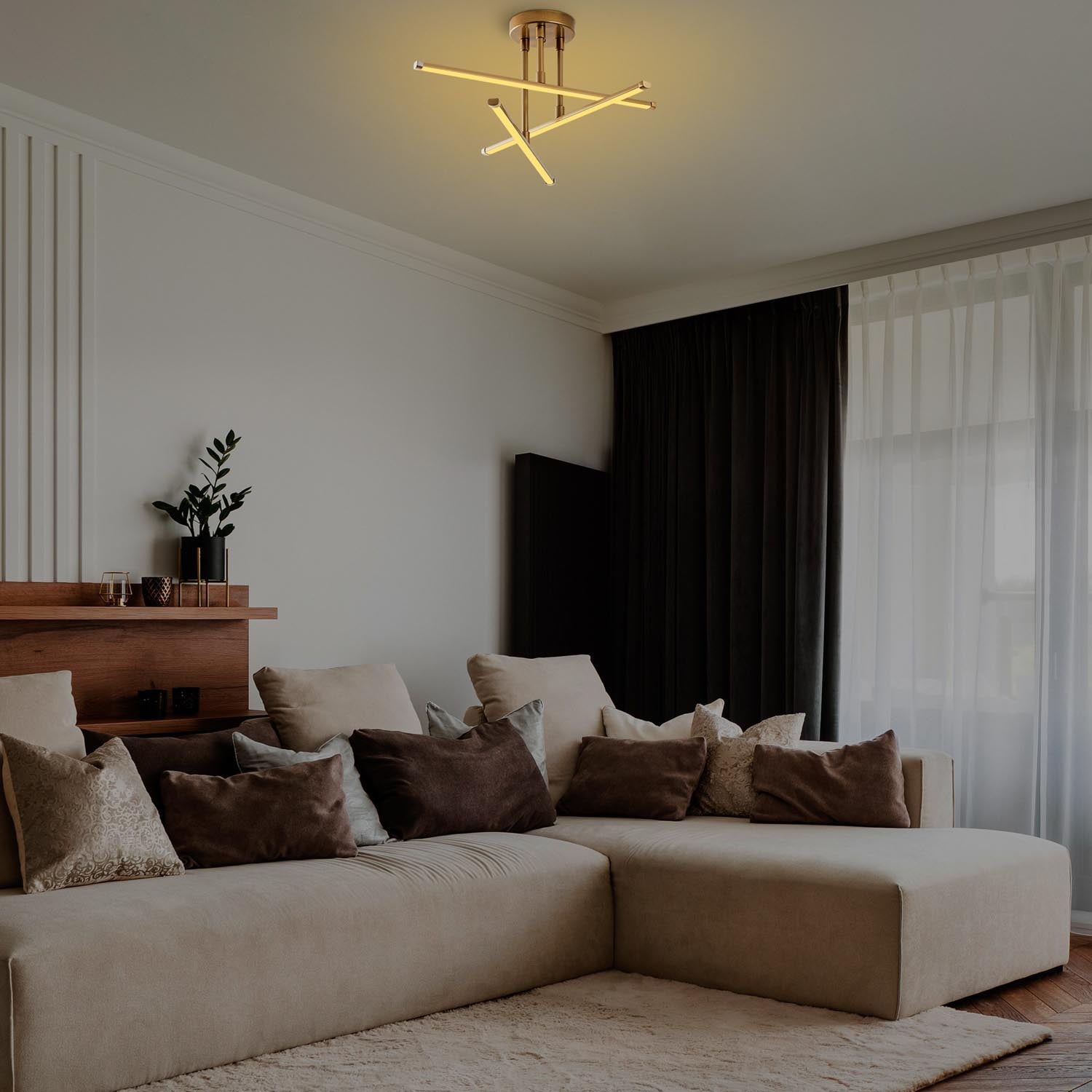 Ledflower-13650 in Gold präsentiert im Onlineshop von KAQTU Design AG. Deckenleuchte ist von Opviq