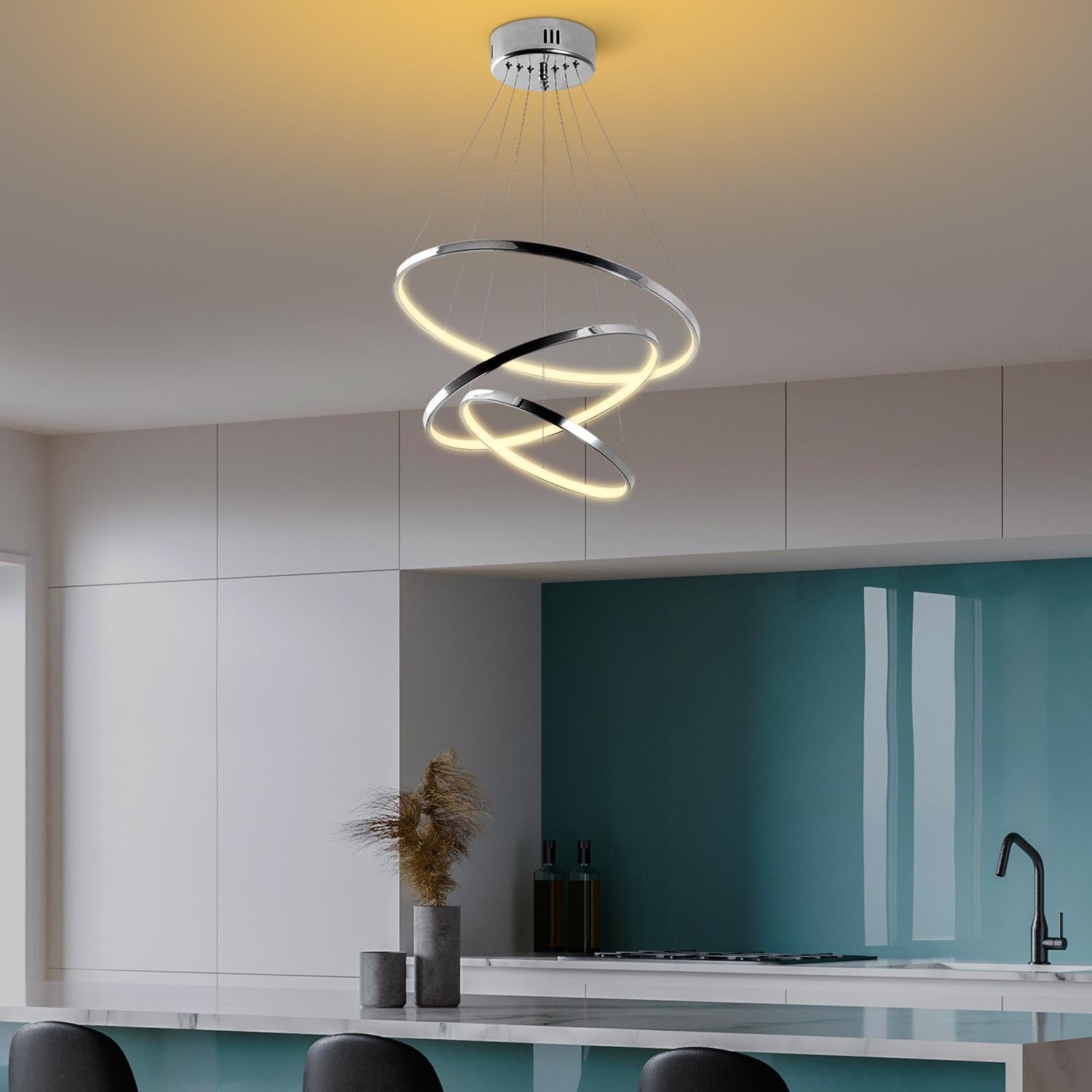 Simit - 13698 in Chrome präsentiert im Onlineshop von KAQTU Design AG. Deckenleuchte ist von Opviq