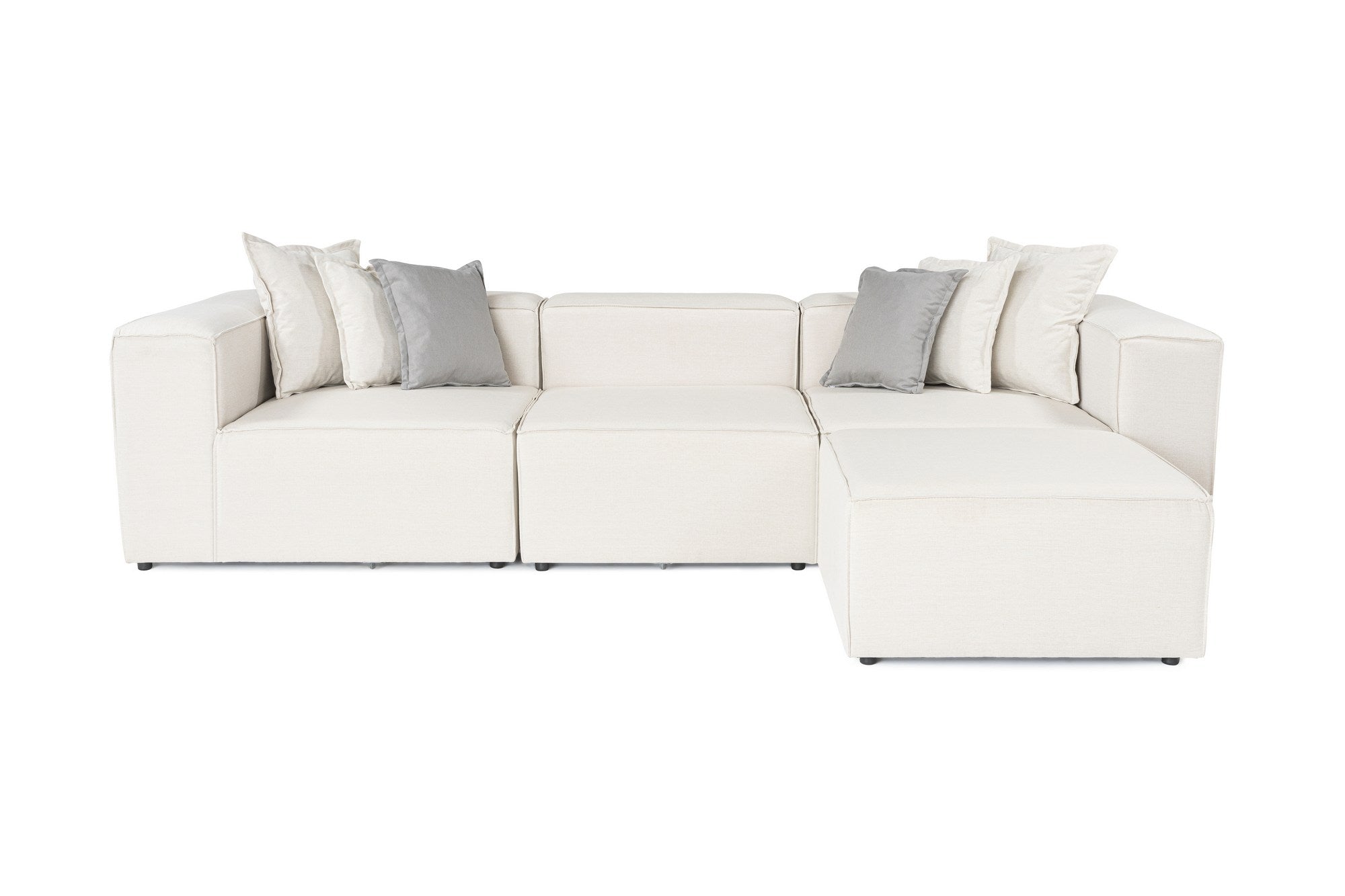 Frida 4 - Ecru in Ecru präsentiert im Onlineshop von KAQTU Design AG. Ecksofa ist von Atelier Del Sofa
