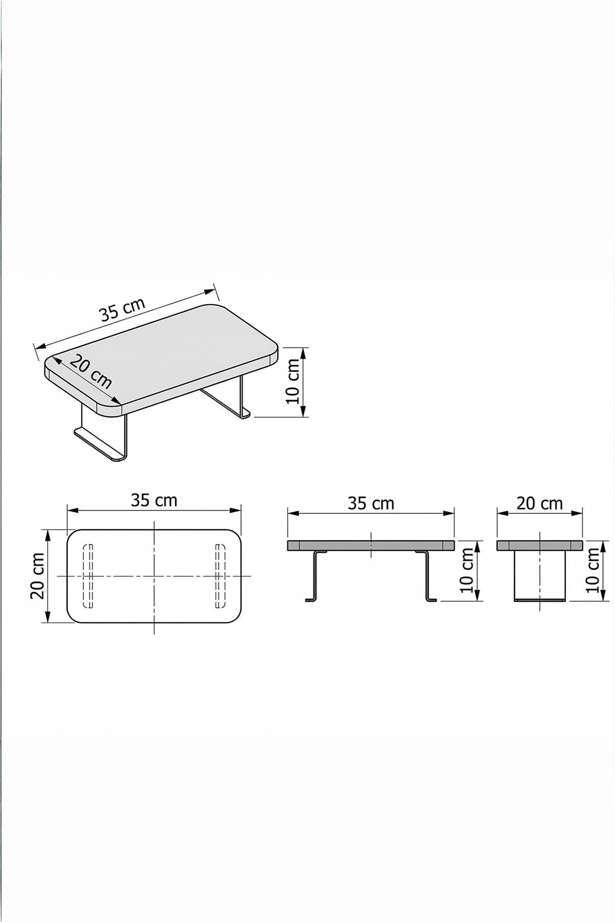 Kleiner Armlehntisch aus MDF in Eiche-Optik, rechteckige Form, Masse 35 x 20 x 10 cm, auf Sofalehne platzierbar.