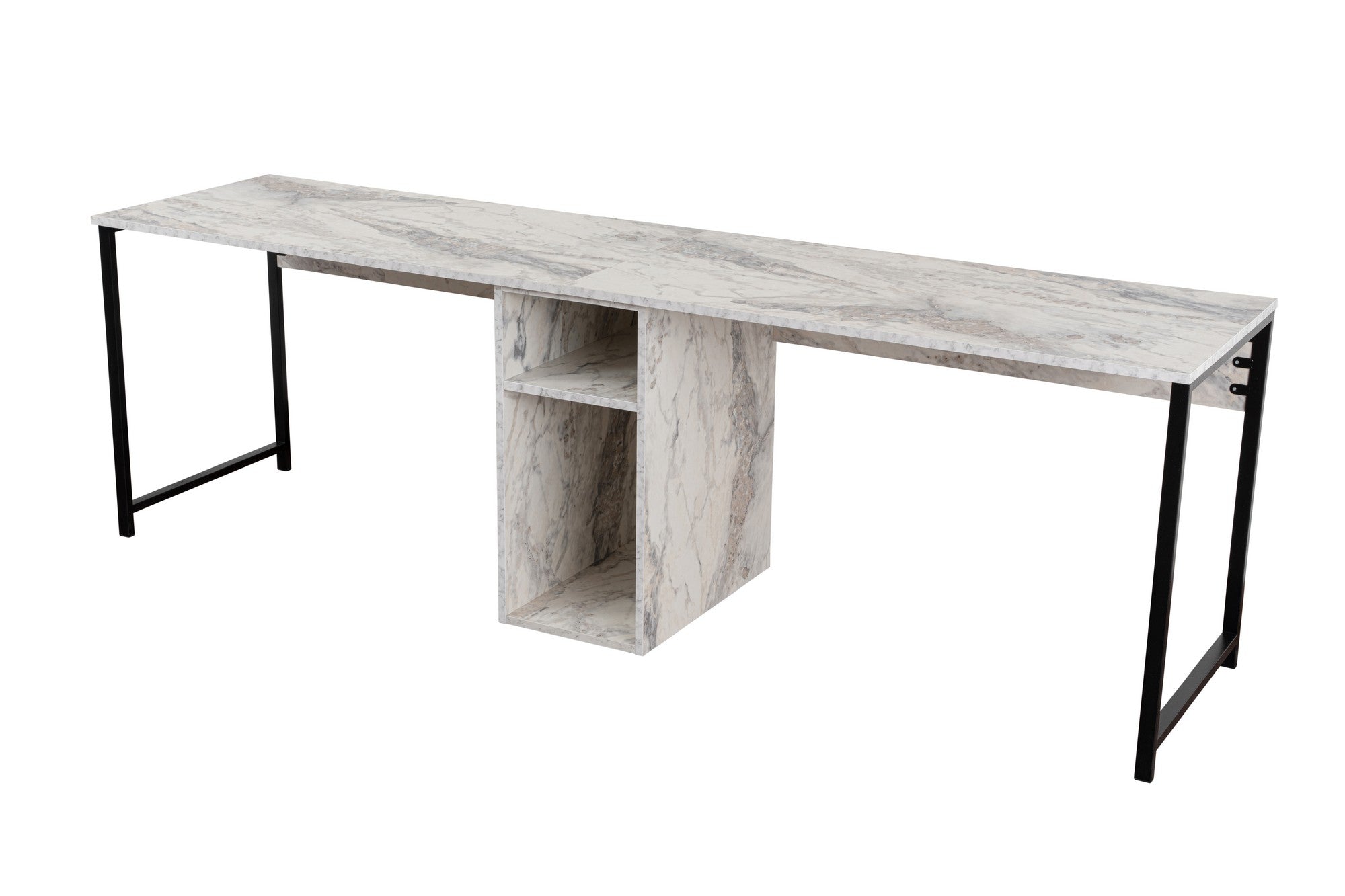 Twin Study Desk - Freesia Marble, Black in Freesia
 Marmor
 Schwarz präsentiert im Onlineshop von KAQTU Design AG. Schreibtisch ist von Nordure