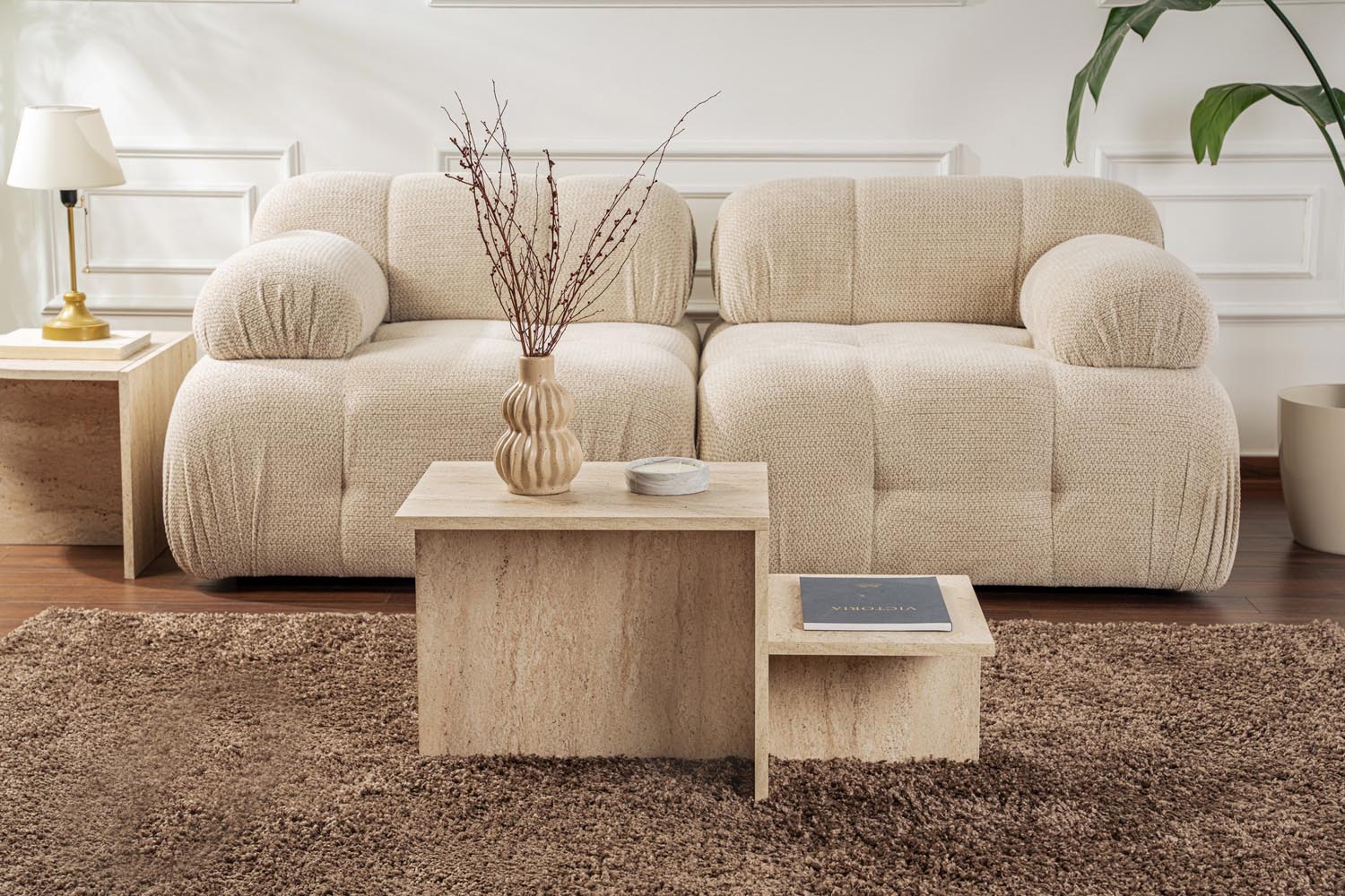 Harmony - Travertine in Travertin präsentiert im Onlineshop von KAQTU Design AG. Beistelltisch ist von Nordure