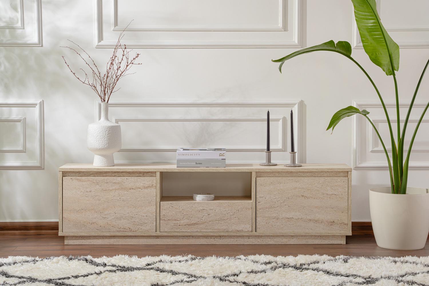 Vanguard - Travertine in Travertin präsentiert im Onlineshop von KAQTU Design AG. Sideboard ist von Nordure