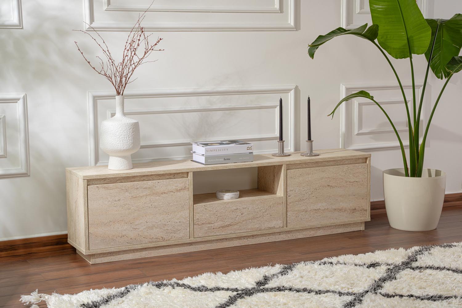Vanguard - Travertine in Travertin präsentiert im Onlineshop von KAQTU Design AG. Sideboard ist von Nordure