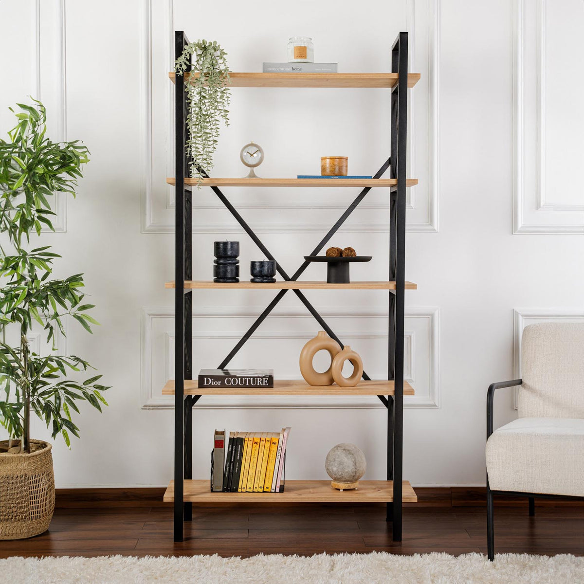 Elysian Bücherregal - Eiche Schwarz in Eiche Schwarz präsentiert im Onlineshop von KAQTU Design AG. Bücherregal ist von Nordure