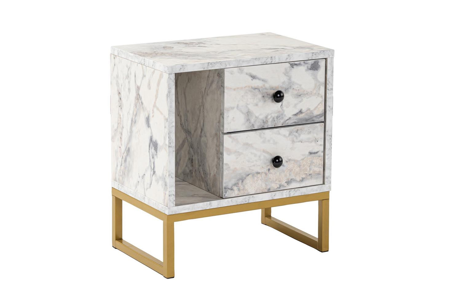 Glimmer - Fressia Marble, Gold in Freesia- Marmor Gold präsentiert im Onlineshop von KAQTU Design AG. Nachttisch ist von Nordure