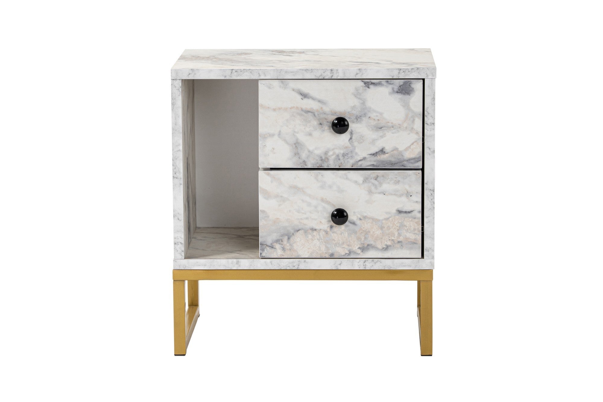 Glimmer - Fressia Marble, Gold in Freesia- Marmor Gold präsentiert im Onlineshop von KAQTU Design AG. Nachttisch ist von Nordure