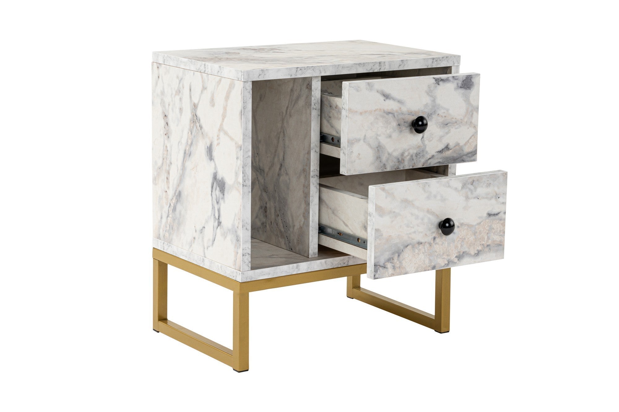 Glimmer - Fressia Marble, Gold in Freesia- Marmor Gold präsentiert im Onlineshop von KAQTU Design AG. Nachttisch ist von Nordure