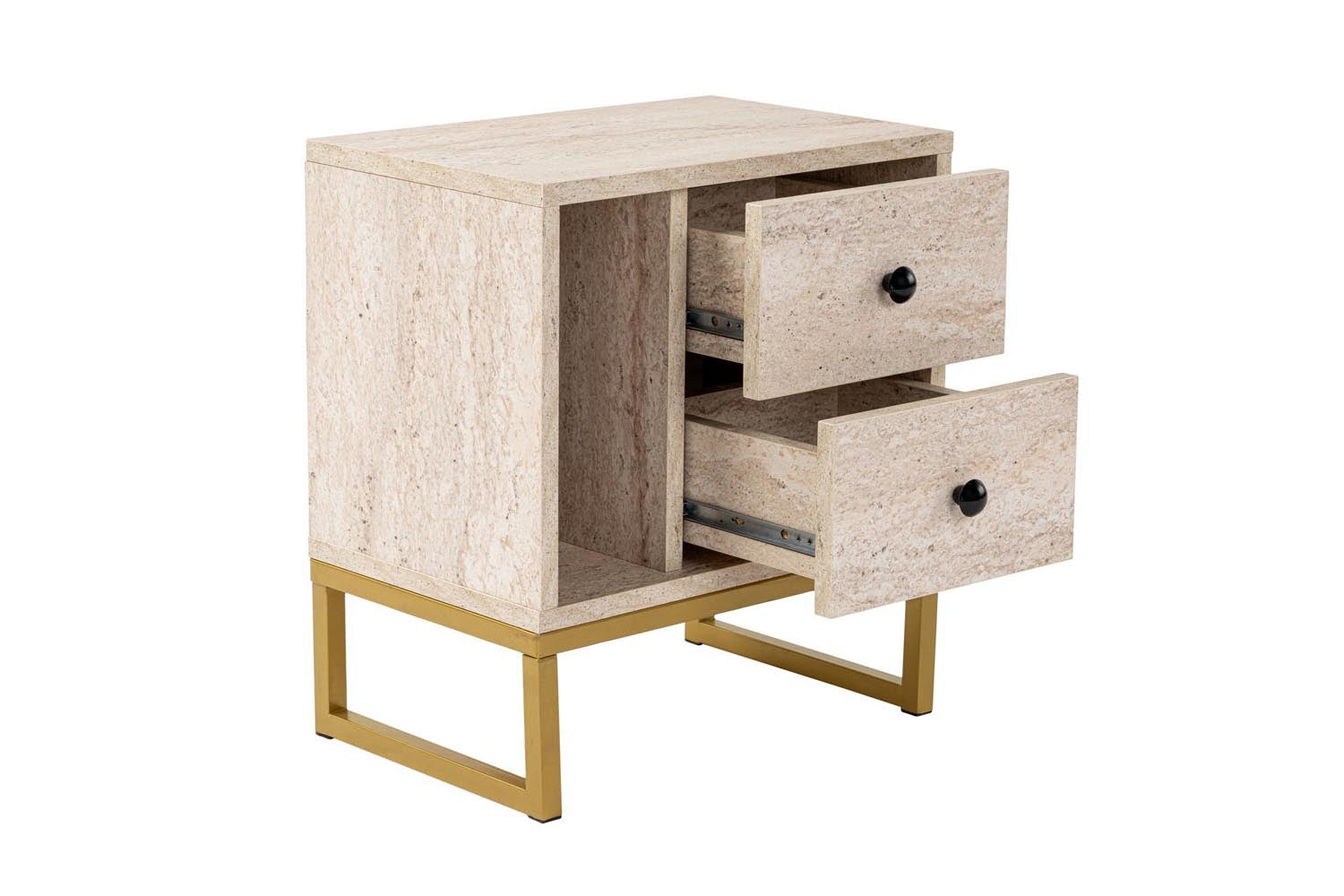 Glimmer - Travertine, Gold in Travertin Gold präsentiert im Onlineshop von KAQTU Design AG. Nachttisch ist von Nordure
