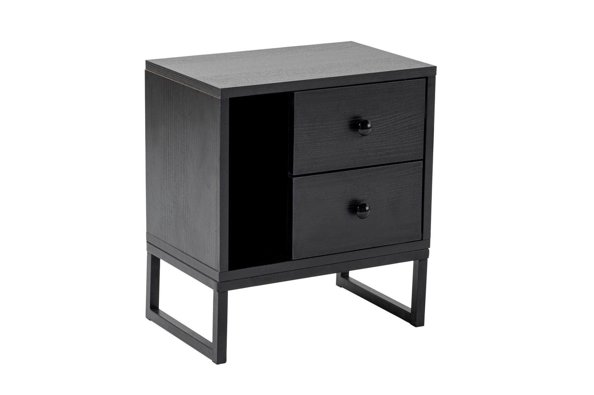 Glimmer - Wood Black, Black in Holz Schwarz
 Schwarz präsentiert im Onlineshop von KAQTU Design AG. Nachttisch ist von Nordure
