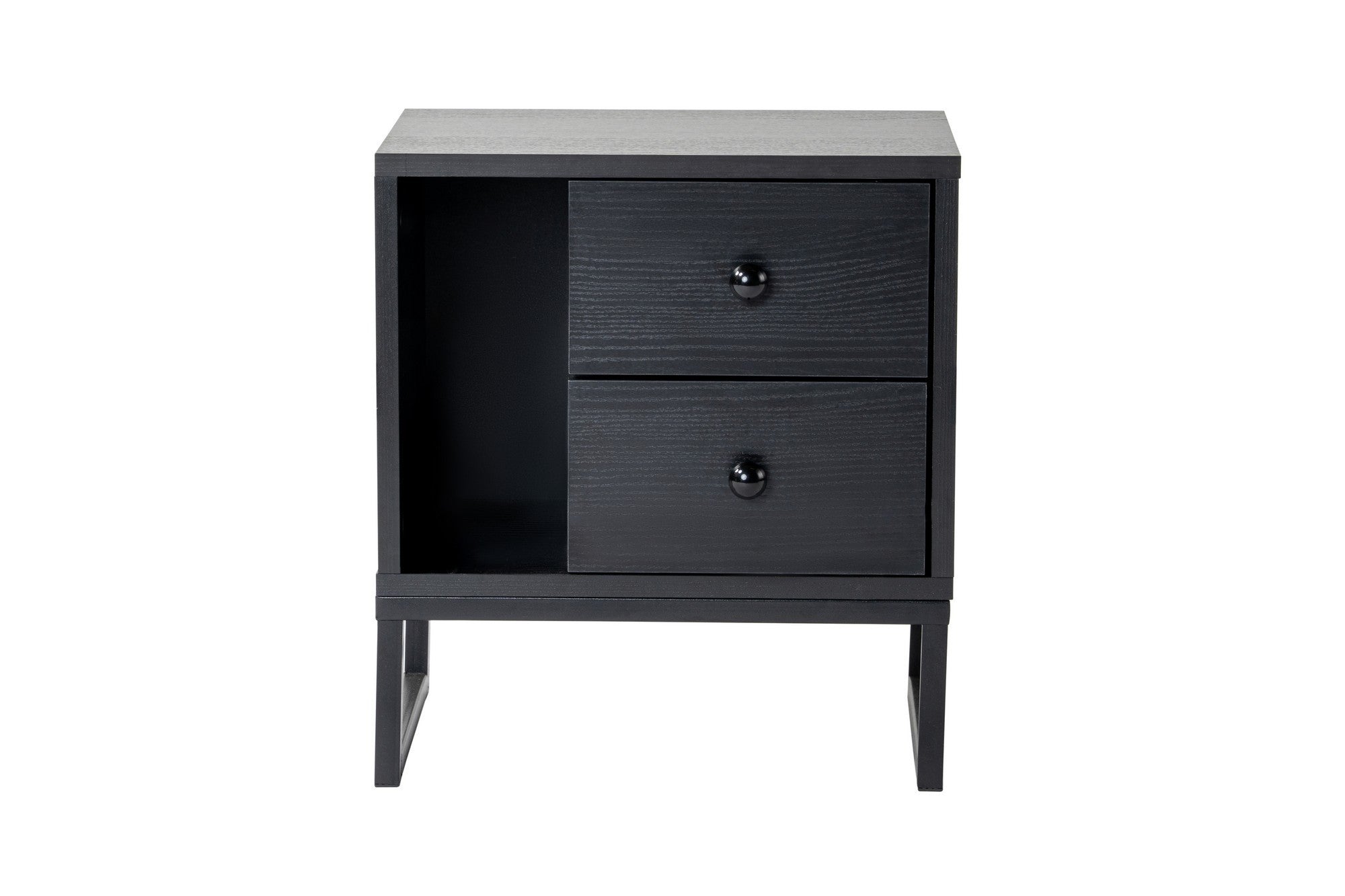 Glimmer - Wood Black, Black in Holz Schwarz
 Schwarz präsentiert im Onlineshop von KAQTU Design AG. Nachttisch ist von Nordure