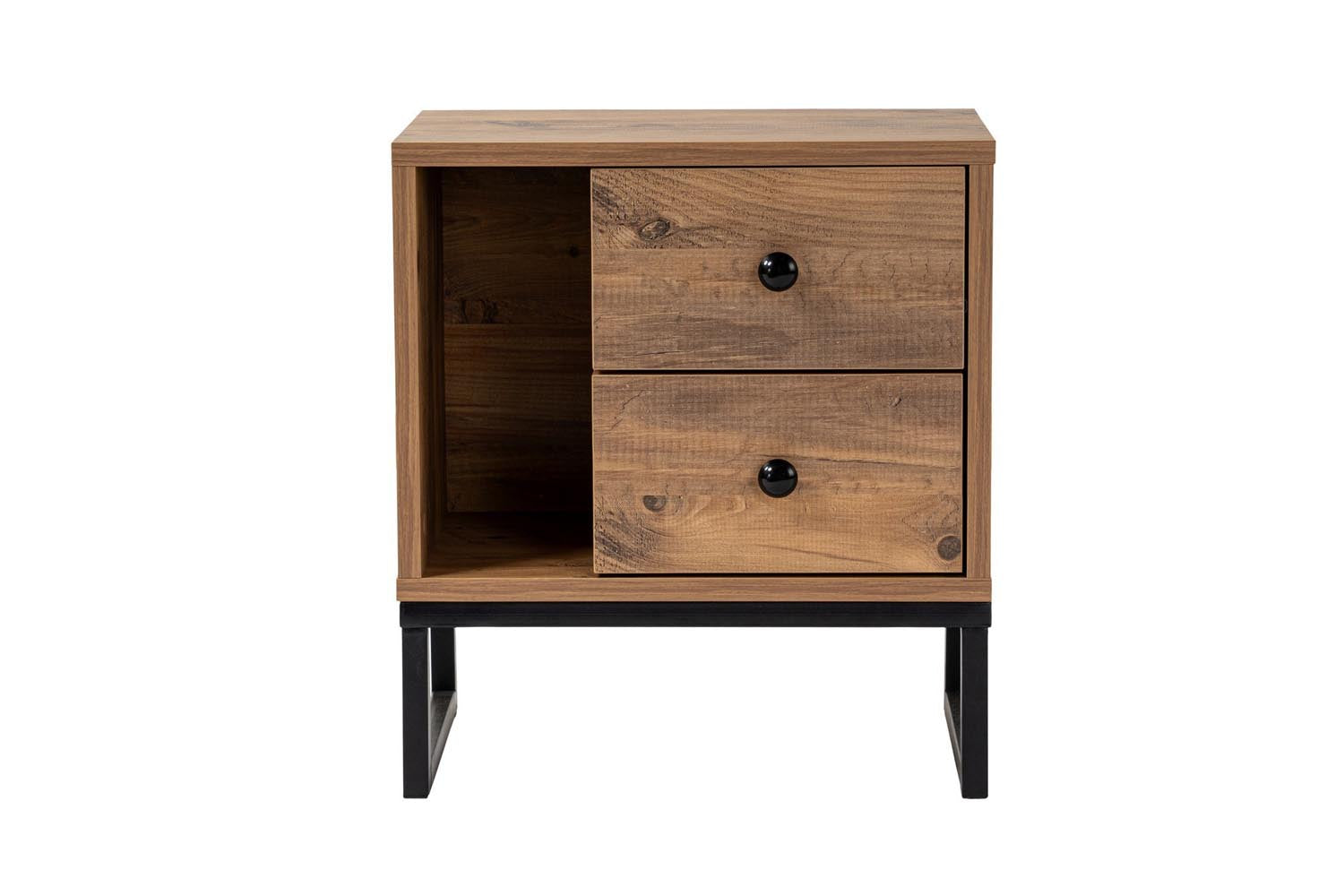 Glimmer - Atlantic Pine, Black in Atlantische Kiefer Schwarz präsentiert im Onlineshop von KAQTU Design AG. Nachttisch ist von Nordure