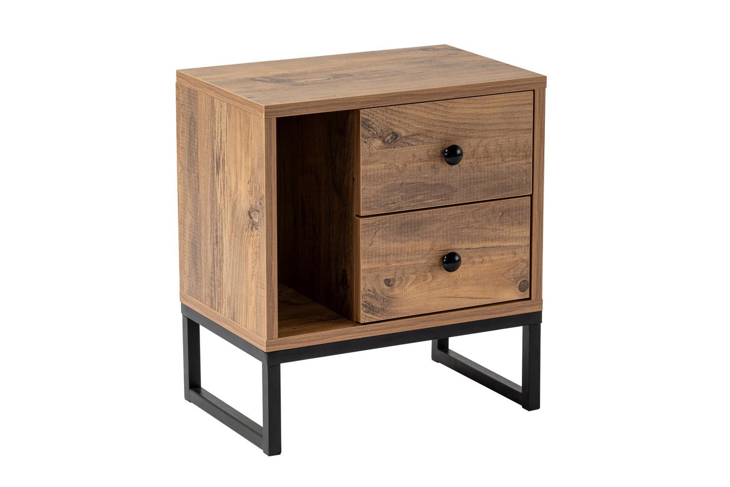 Glimmer - Atlantic Pine, Black in Atlantische Kiefer Schwarz präsentiert im Onlineshop von KAQTU Design AG. Nachttisch ist von Nordure