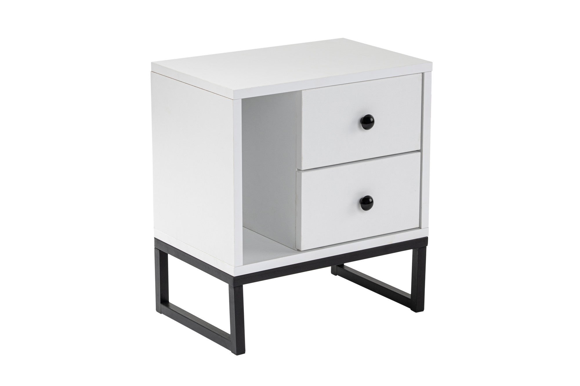 Glimmer - White, Black in Weiss Schwarz präsentiert im Onlineshop von KAQTU Design AG. Nachttisch ist von Nordure