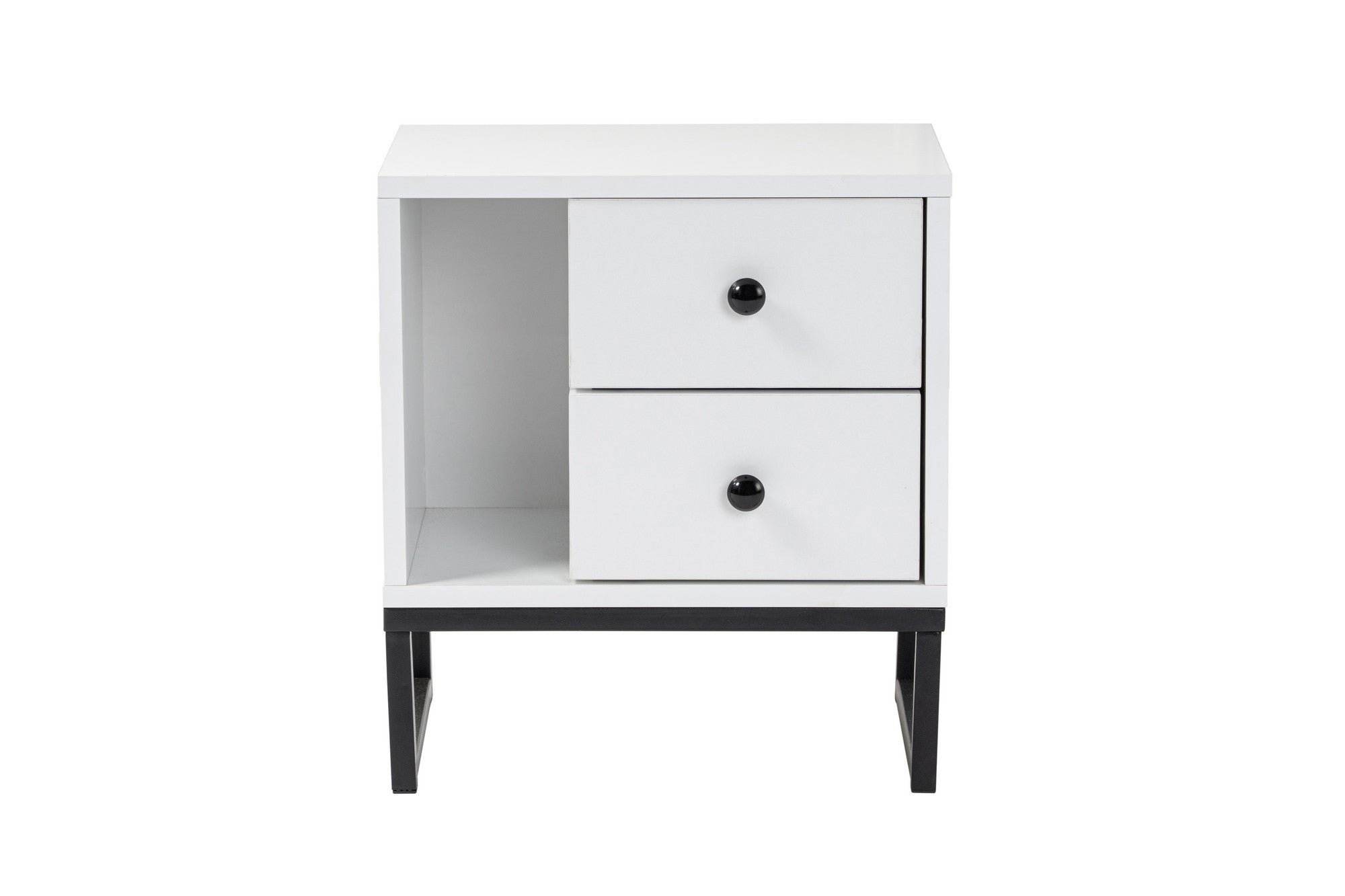 Glimmer - White, Black in Weiss Schwarz präsentiert im Onlineshop von KAQTU Design AG. Nachttisch ist von Nordure