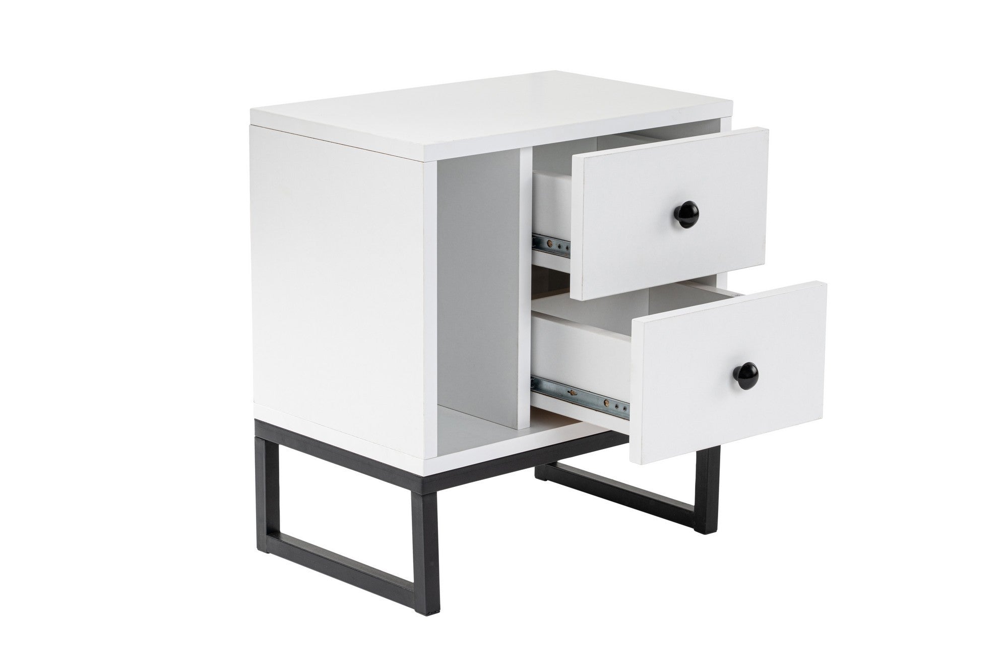Glimmer - White, Black in Weiss Schwarz präsentiert im Onlineshop von KAQTU Design AG. Nachttisch ist von Nordure