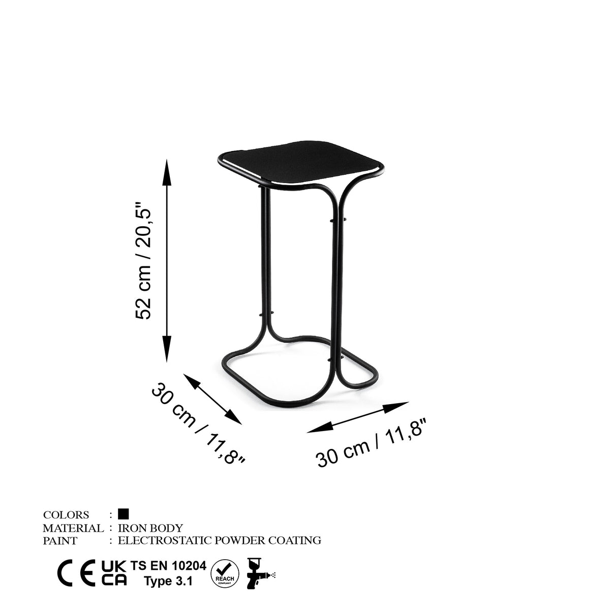 Shb Sofatisch - Schwarz in Schwarz präsentiert im Onlineshop von KAQTU Design AG. Beistelltisch ist von Hanah Home