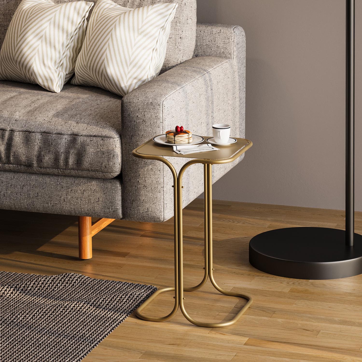 Shb-001-B in Gold präsentiert im Onlineshop von KAQTU Design AG. Beistelltisch ist von Hanah Home