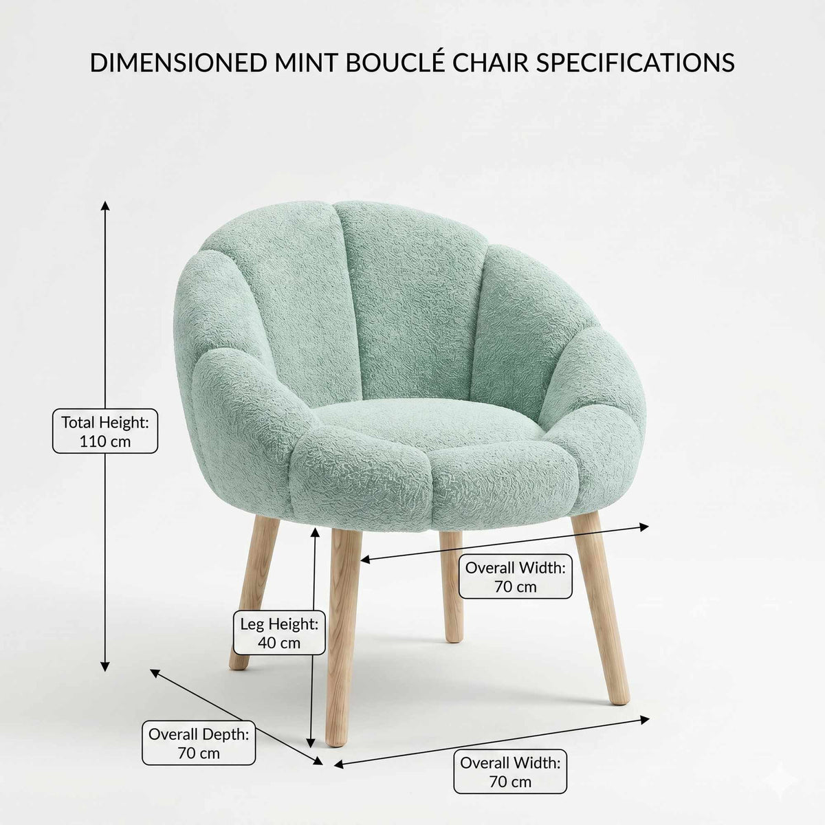 Grüner Ohrensessel im Wing-Chair-Design mit Wellsoft-Bezugsstoff, Gestell aus melaminbeschichteter Spanplatte und Beinen aus Eschenholz.