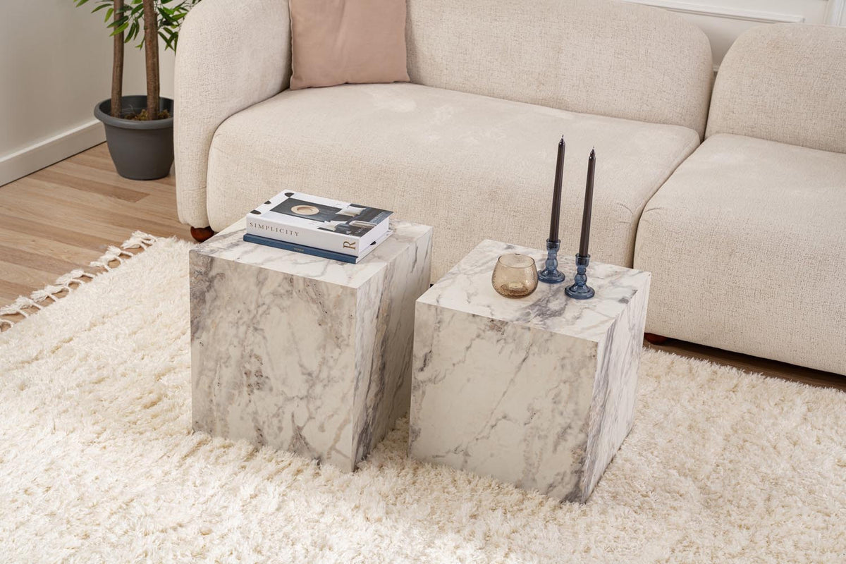 Küp Set Sofatisch - Freesia- Marmor in Freesia- Marmor präsentiert im Onlineshop von KAQTU Design AG. Beistelltisch ist von Nordure