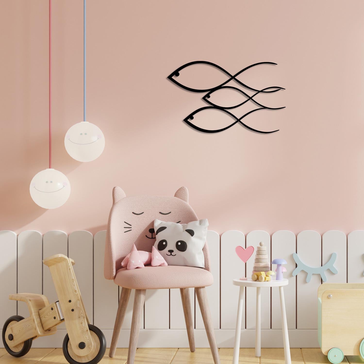 Fish in Schwarz präsentiert im Onlineshop von KAQTU Design AG. Wanddeko ist von Wallity